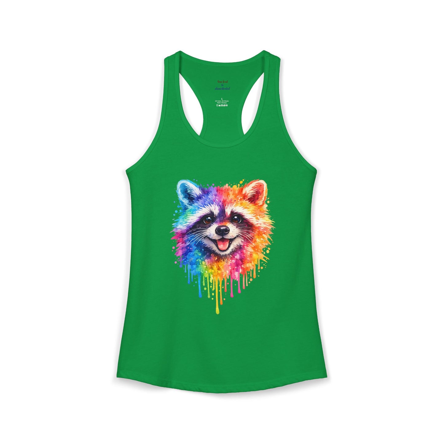 Watercolor Wildlife Raccoon Racerback Tank
