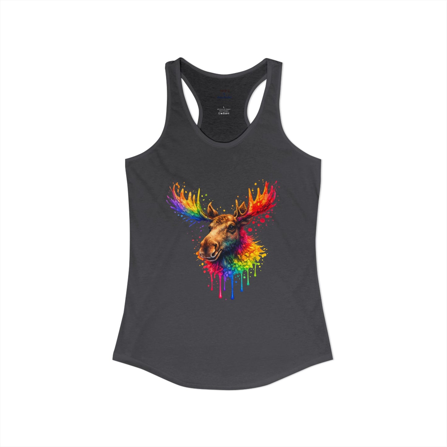 Watercolor Wildlife Moose Racerback Tank