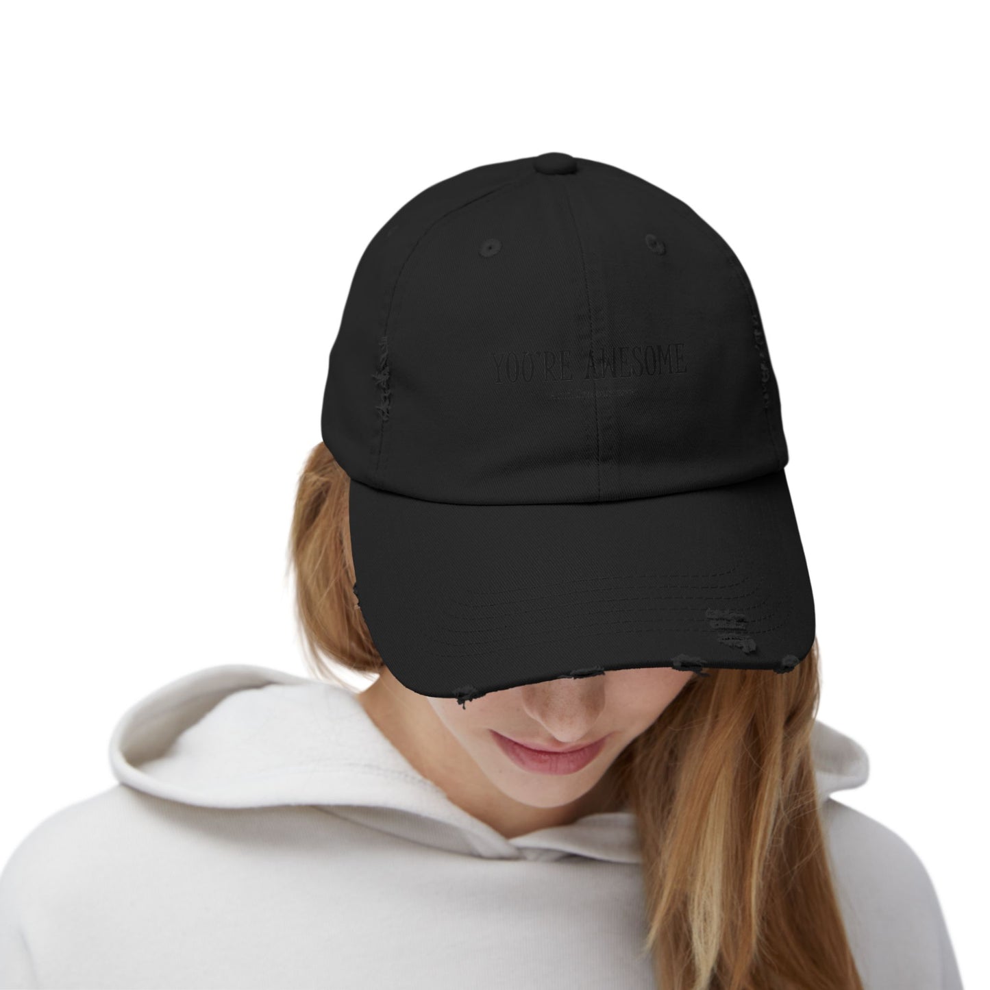 You're Awesome / And I'm Sarcastic Cap — Distressed Baseball Hat