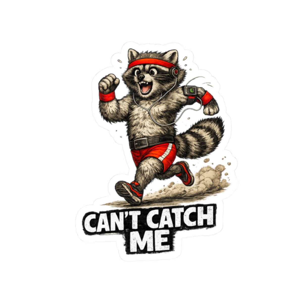 Can't Catch Me Raccoon Stickers