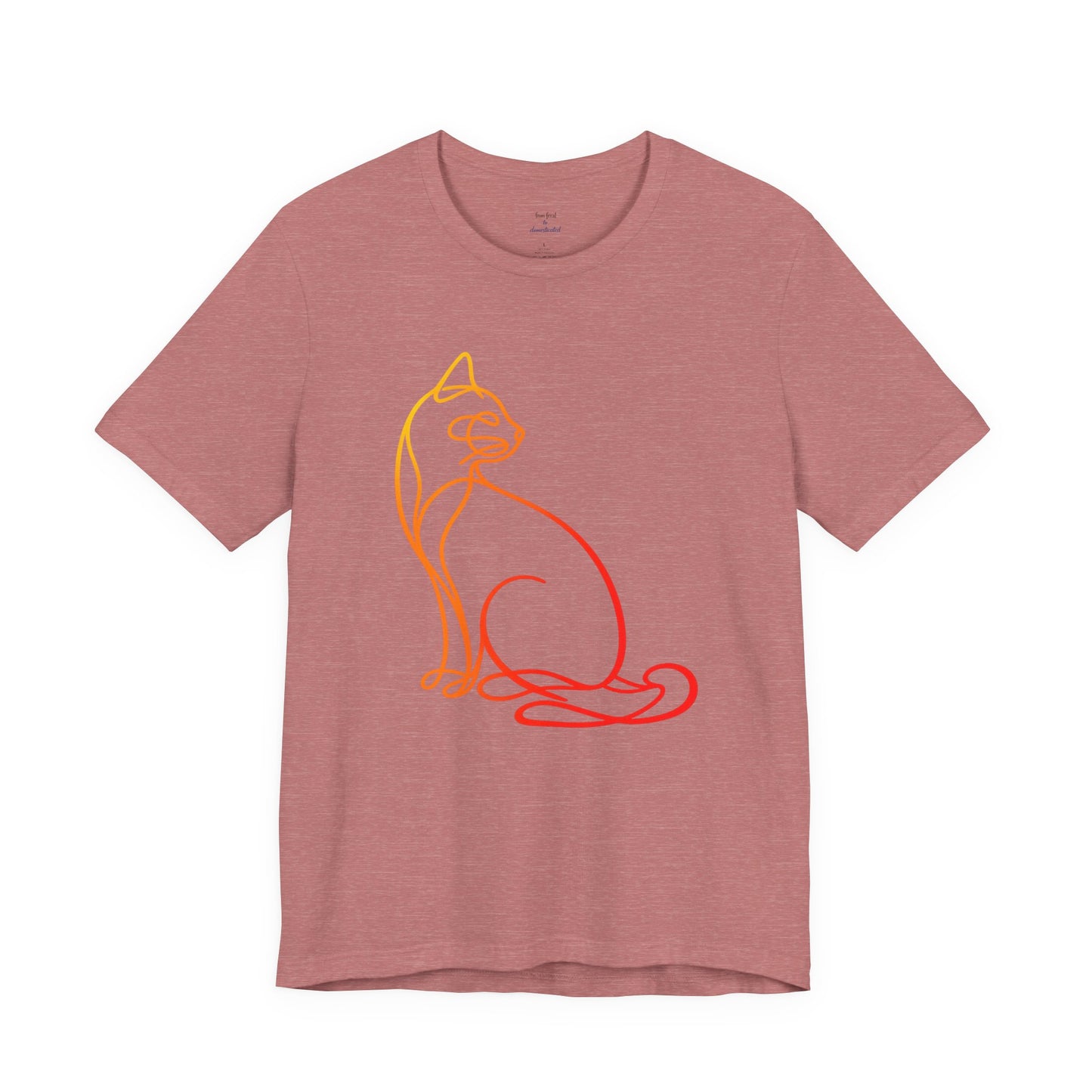 Colorful Line-Work Sitting Cat T-Shirt