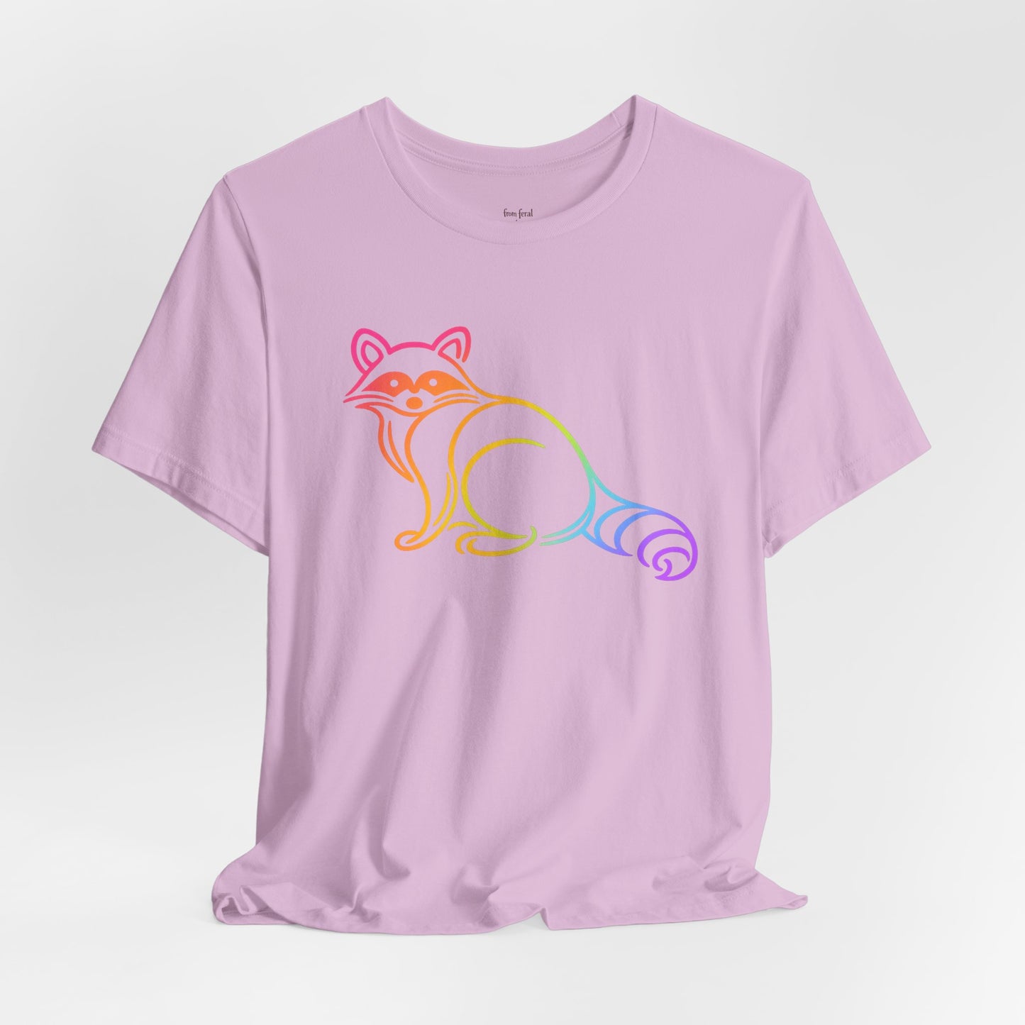 Rascal Raccoon Tee — Minimal Line Raccoon Scenic Graphic T-Shirt