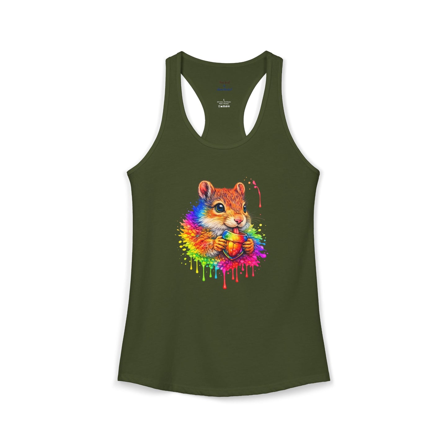 Watercolor Wildlife Squirrel Racerback Tank