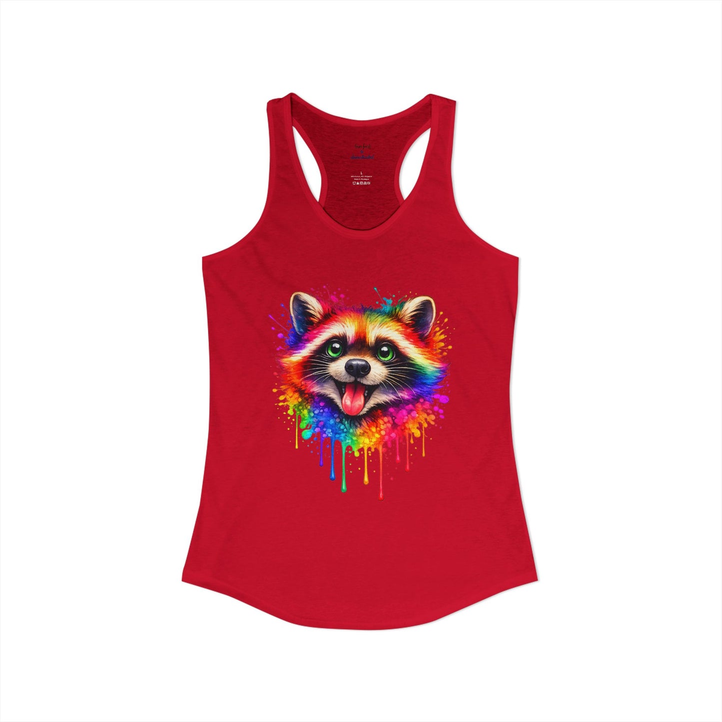 Watercolor Wildlife Raccoon Racerback Tank