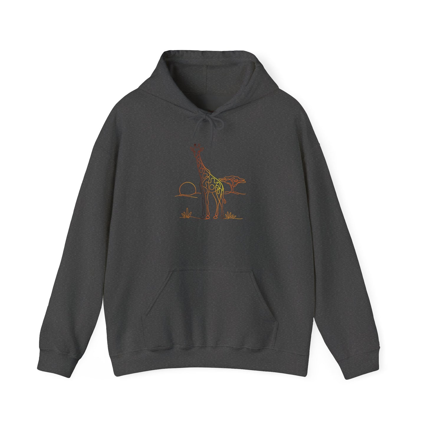 Giraffe Line Art Hoodie – Minimal Safari Illustration