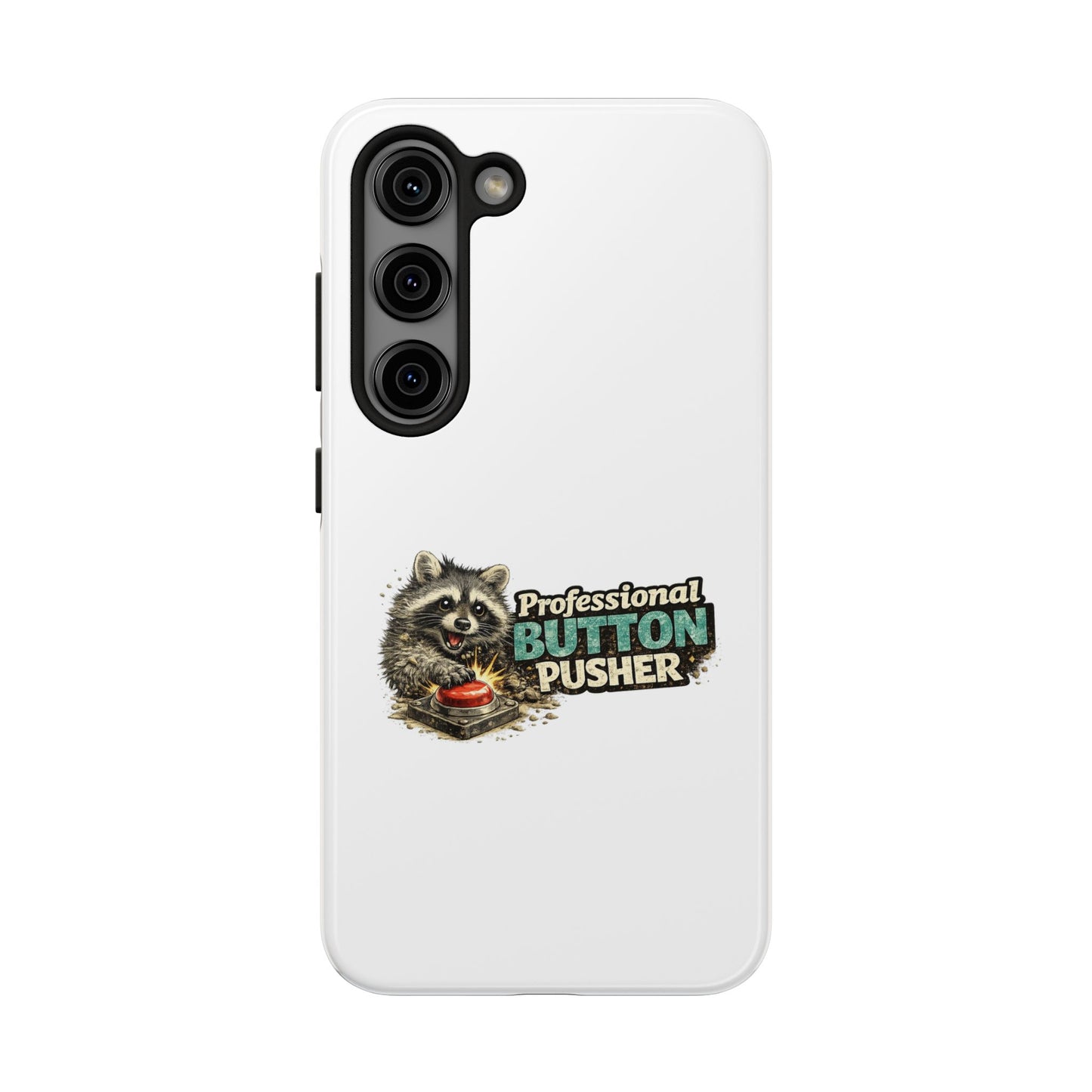 Button Pusher Raccoon Phone Case — Tough & Cute Protective Phone Cover