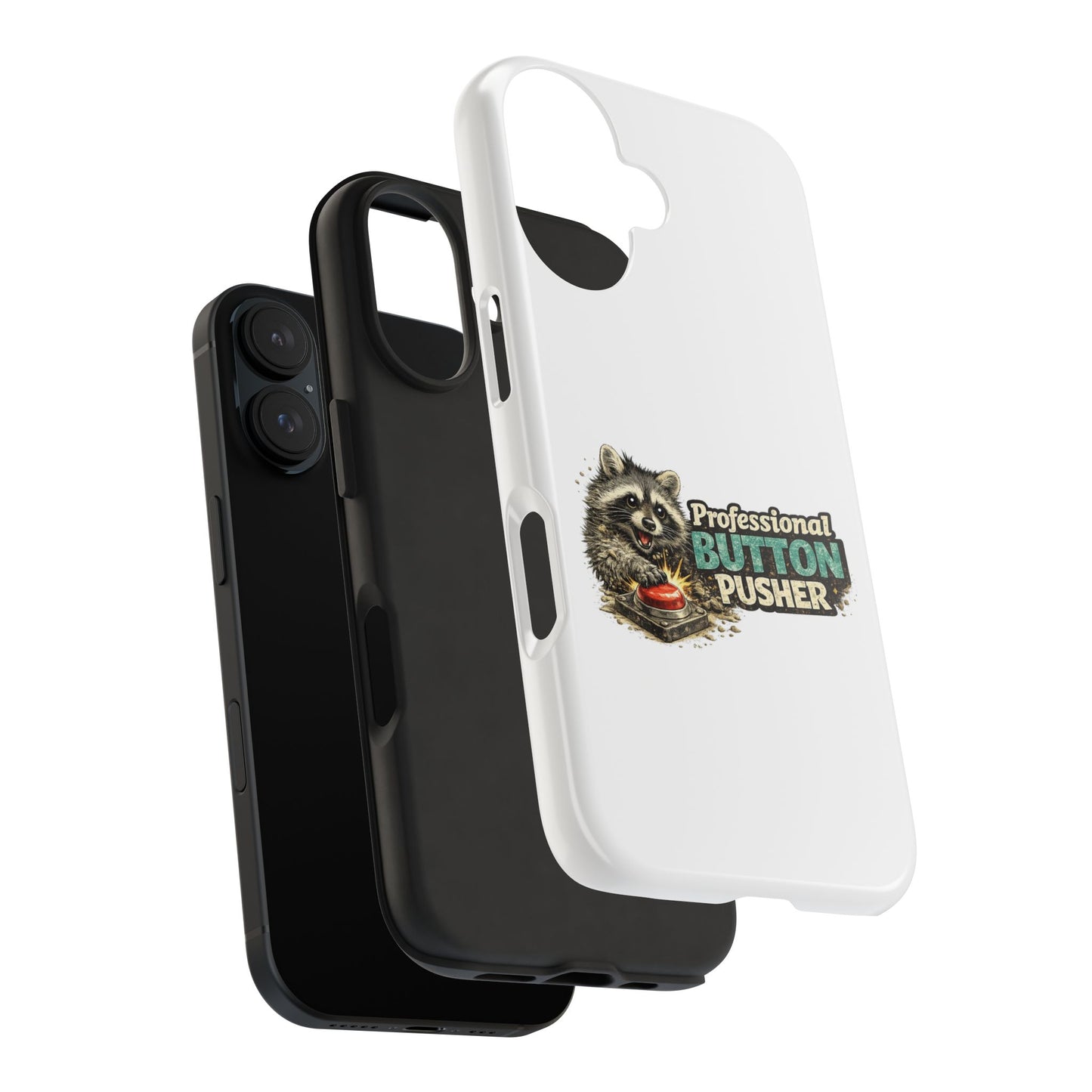 Button Pusher Raccoon Phone Case — Tough & Cute Protective Phone Cover