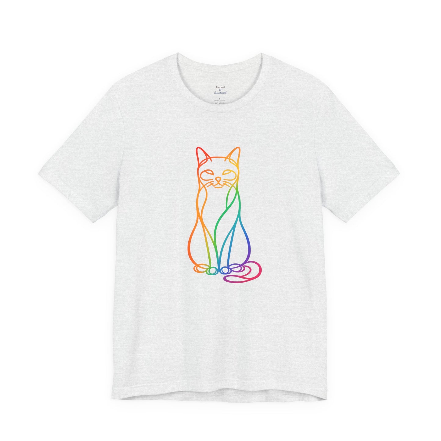Colorful Line-Work Sitting Cat T-Shirt