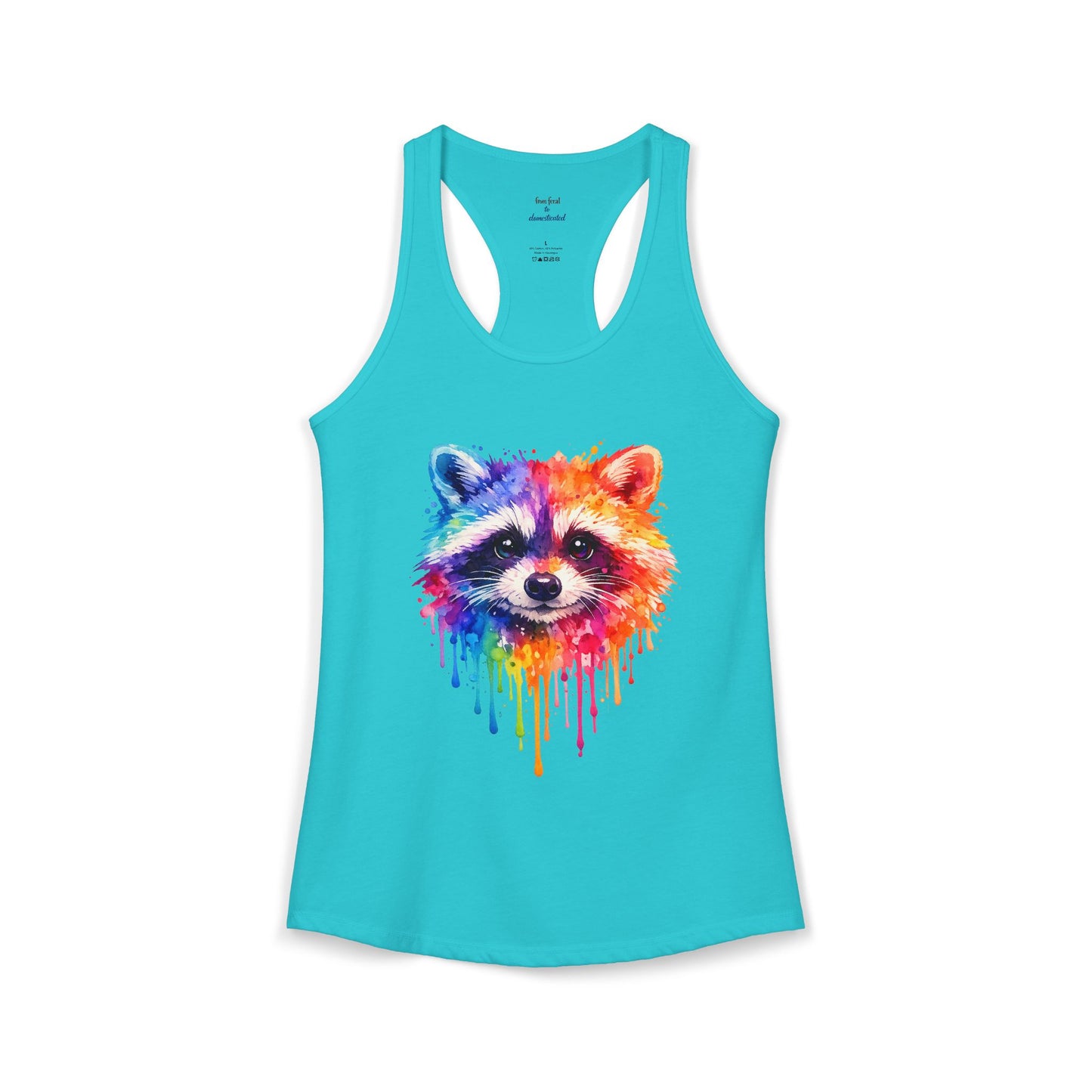Watercolor Wildlife Raccoon Racerback Tank