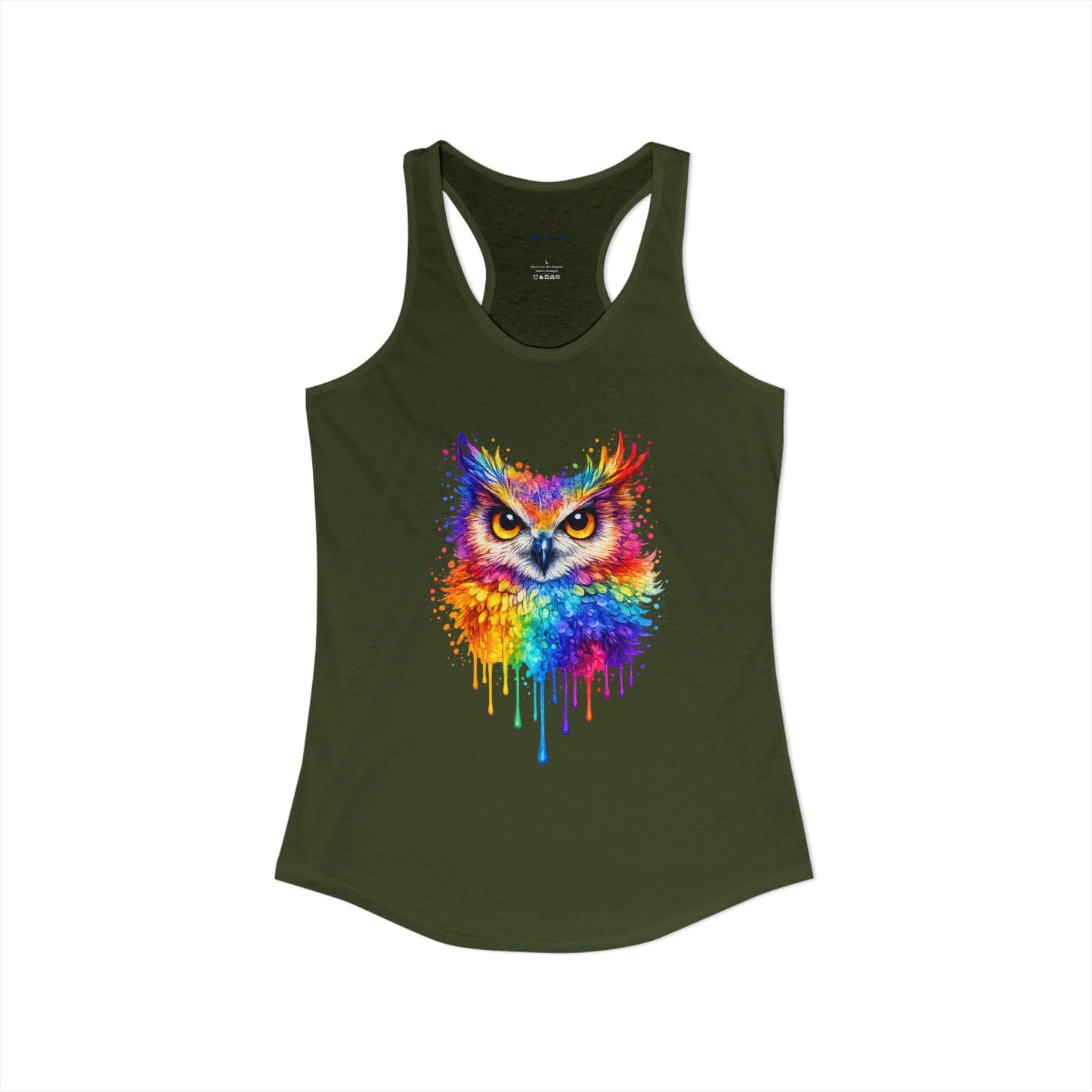 Watercolor Wildlife Owl Racerback Tank