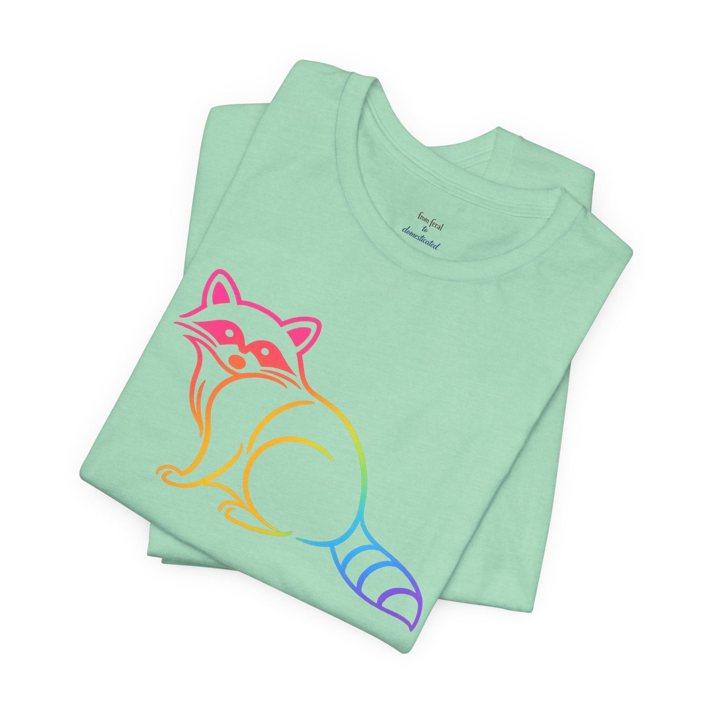 Raccoon Tee — Minimal Line Raccoon Scenic Graphic T-Shirt