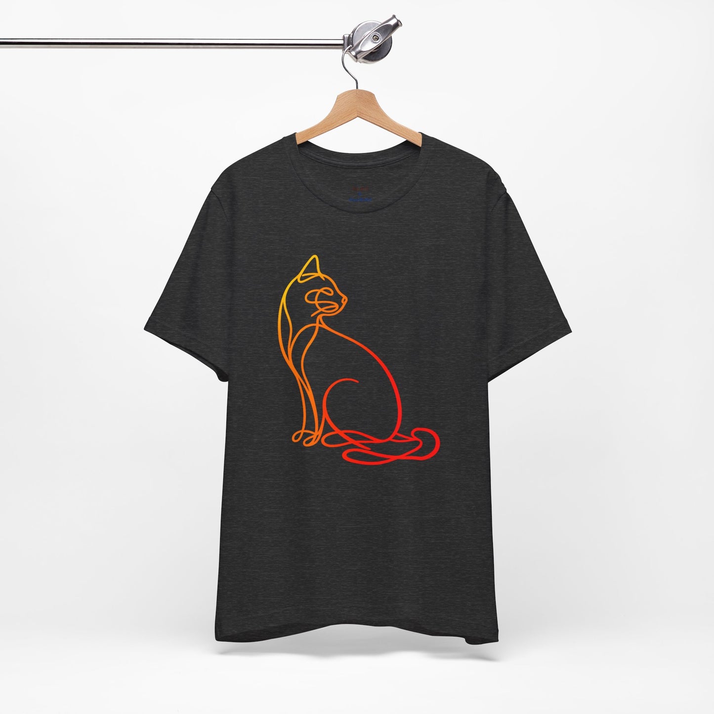 Colorful Line-Work Sitting Cat T-Shirt