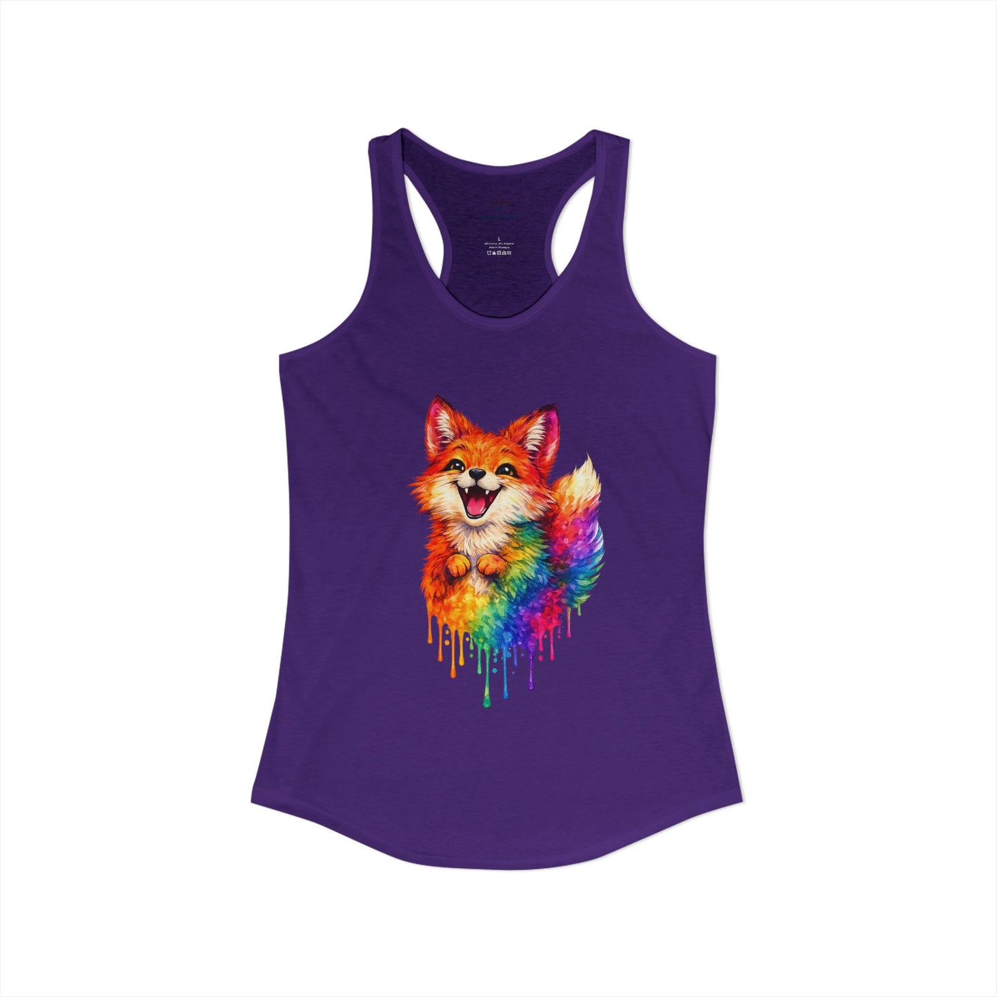 Watercolor Wildlife Fox Racerback Tank