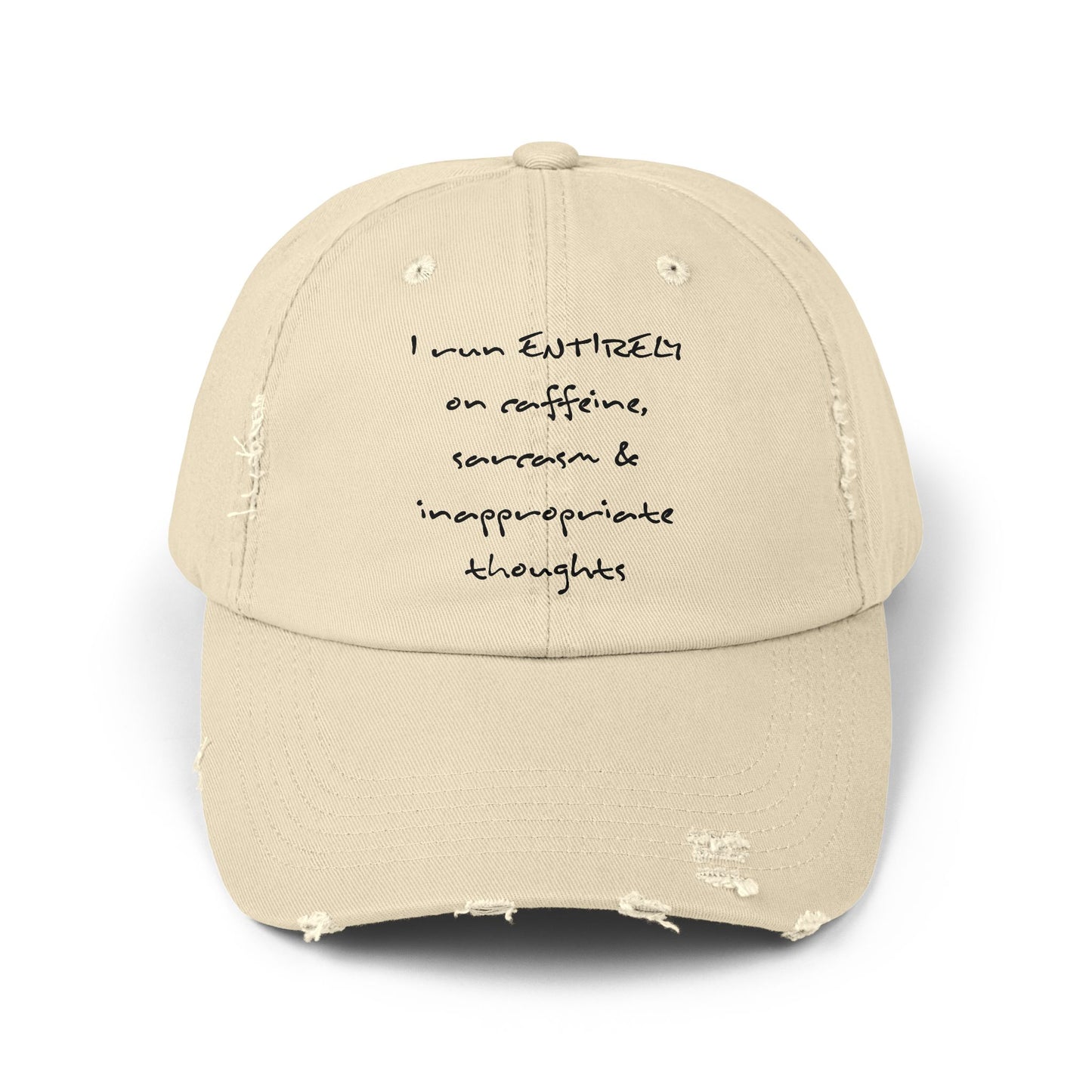 "Run On" Distressed Cap —  Funny Truth Hat