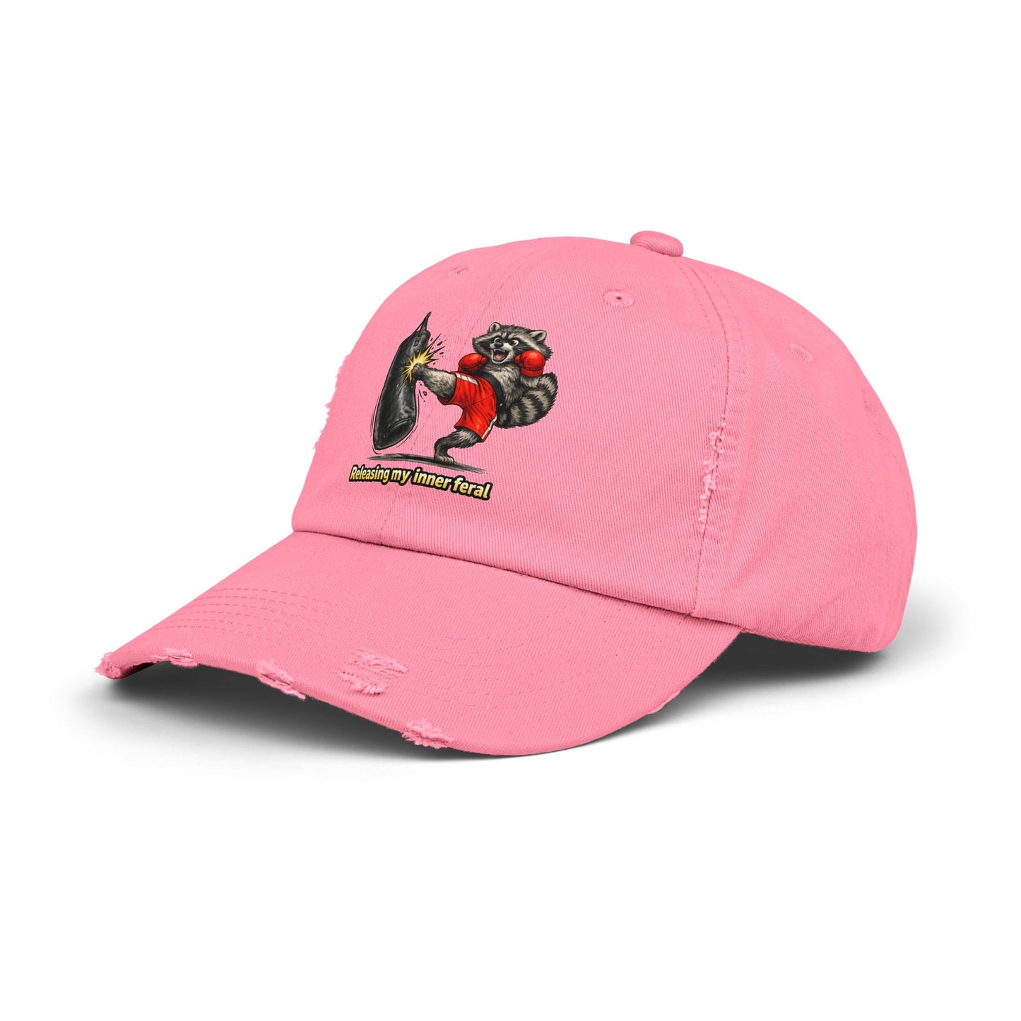 Inner Feral Distressed Cap — Raccoon Mom/Dad Funny Dad Hat