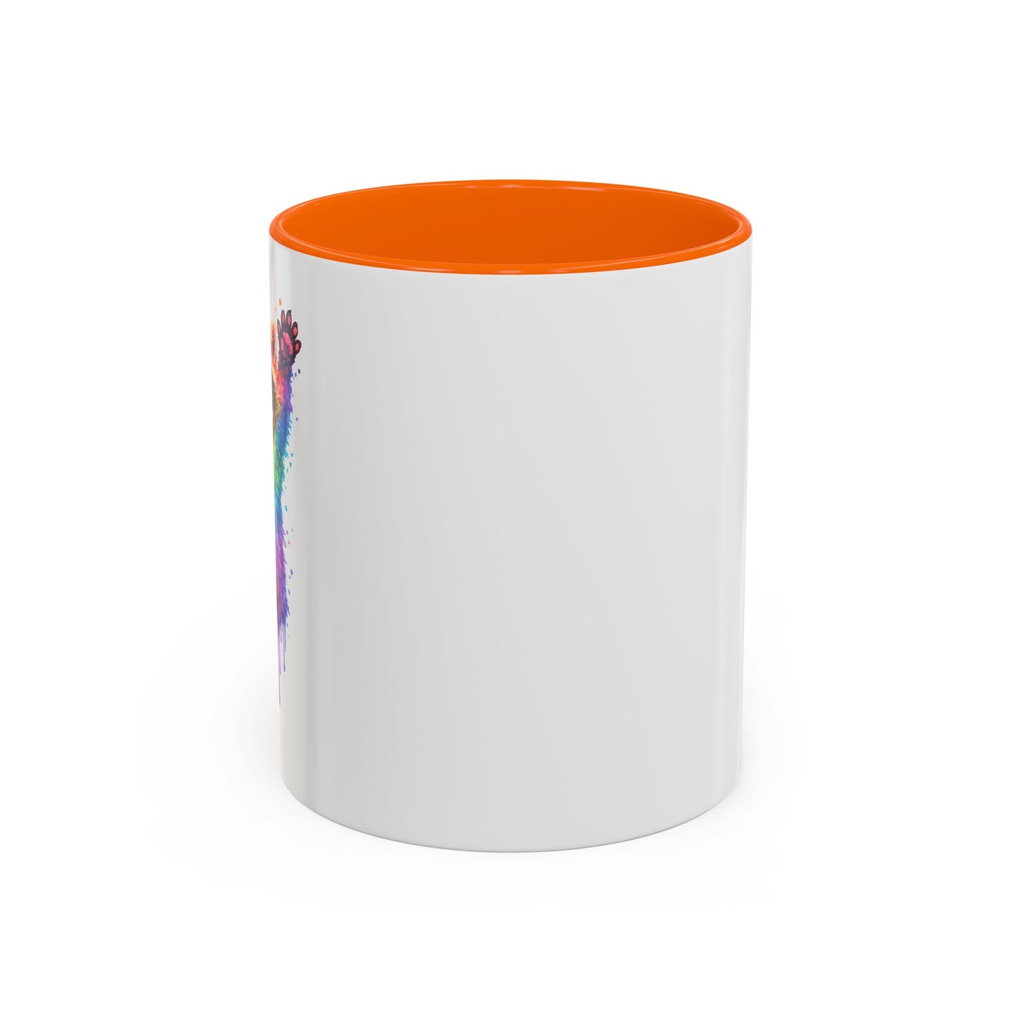 Cheerful Watercolor Raccoon Accent Coffee Mug