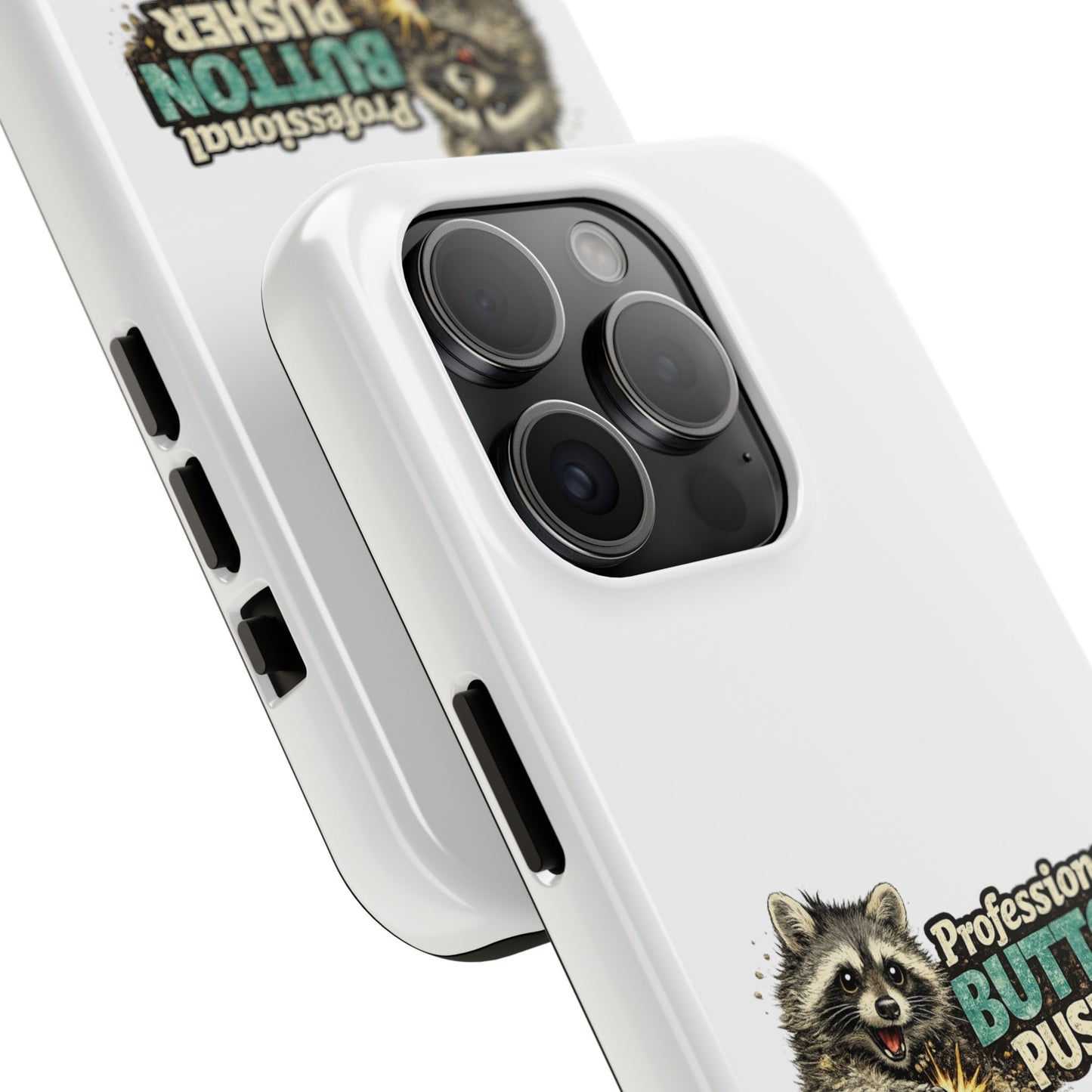 Button Pusher Raccoon Phone Case — Tough & Cute Protective Phone Cover
