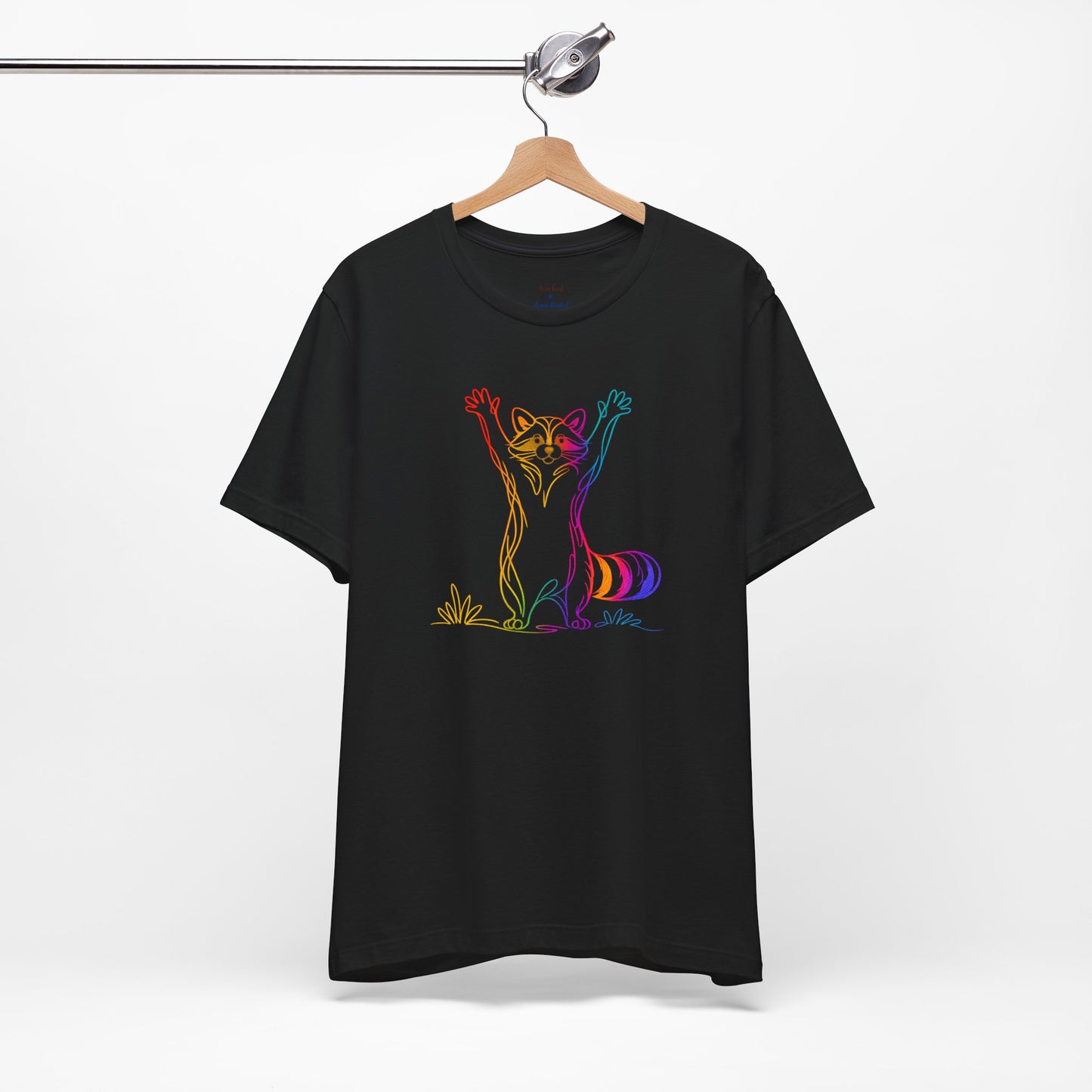 Raccoon Tee — Minimal Line Raccoon Scenic Graphic T-Shirt