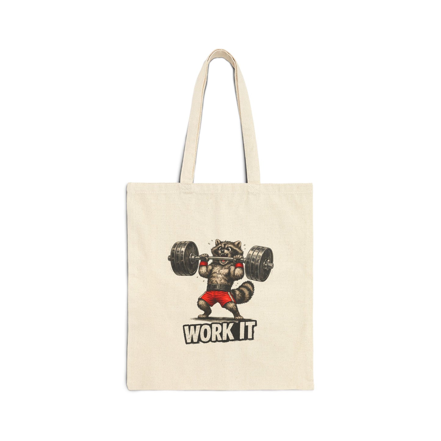 Work It Raccoon Canvas Tote Bag