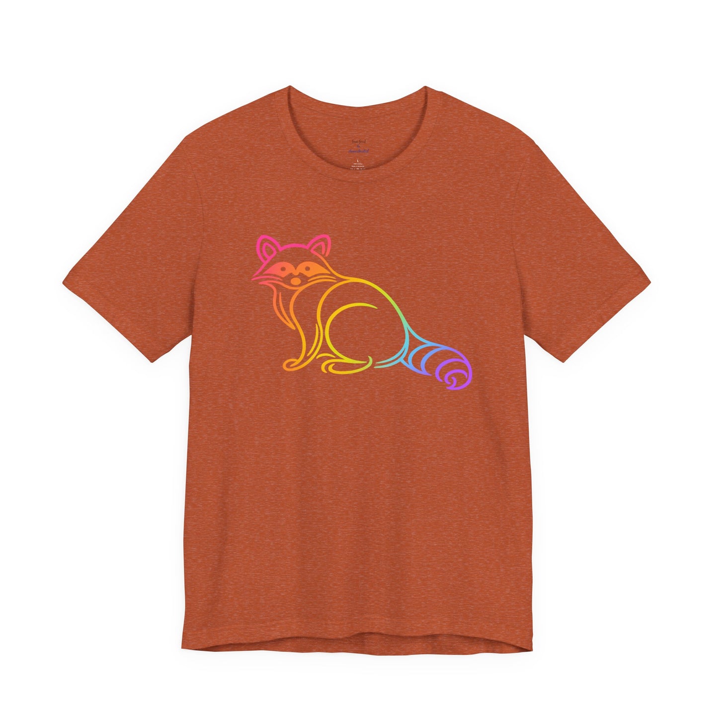 Rascal Raccoon Tee — Minimal Line Raccoon Scenic Graphic T-Shirt
