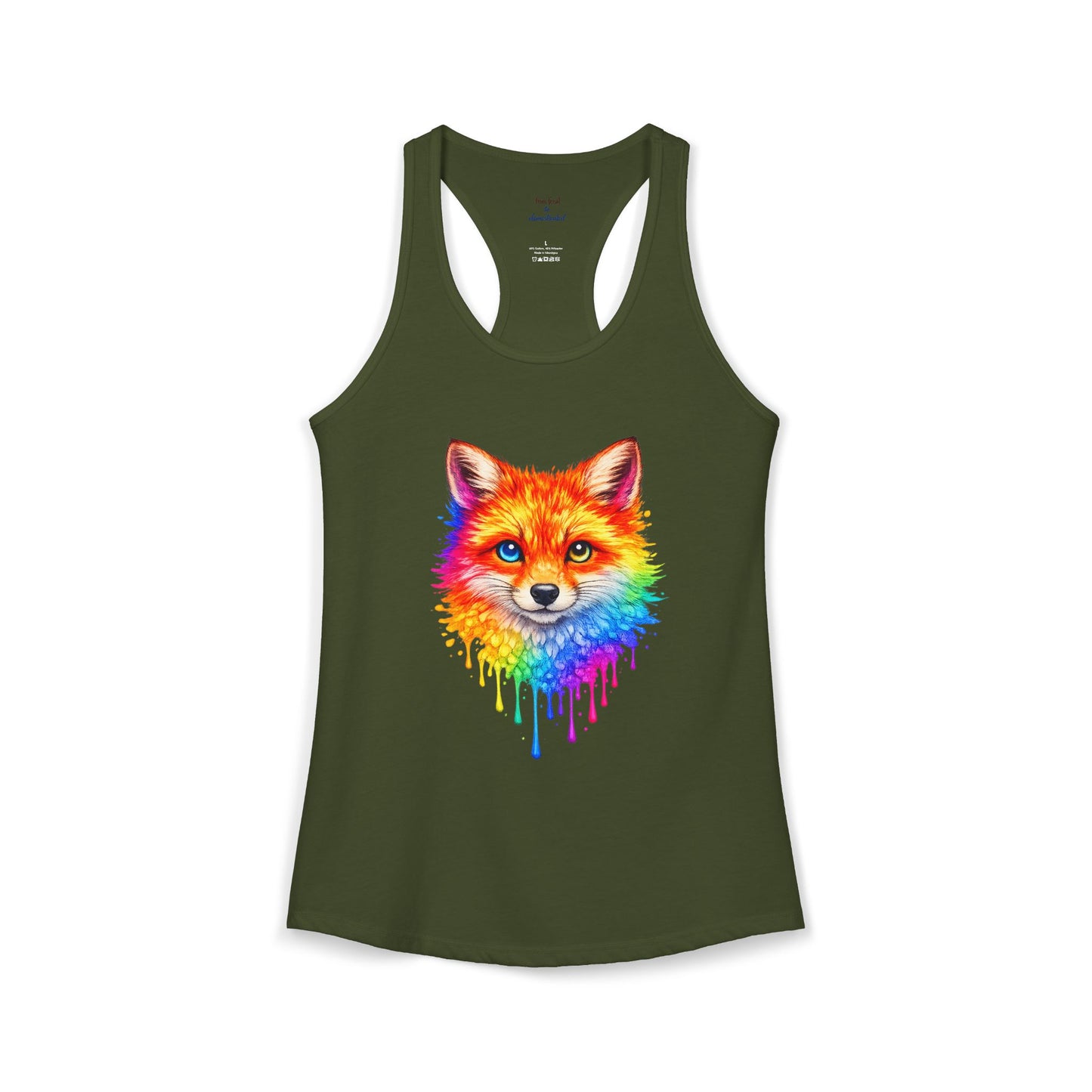 Watercolor Wildlife Fox Racerback Tank