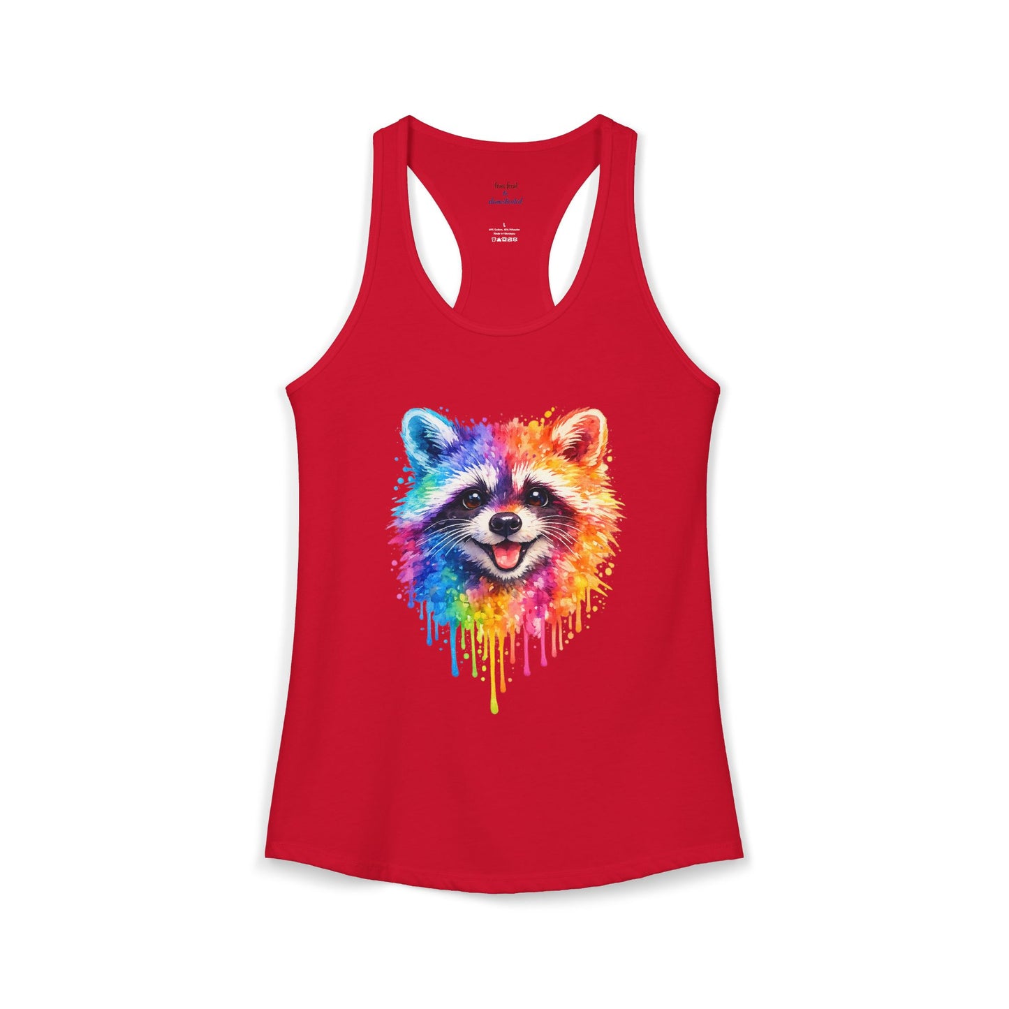 Watercolor Wildlife Raccoon Racerback Tank