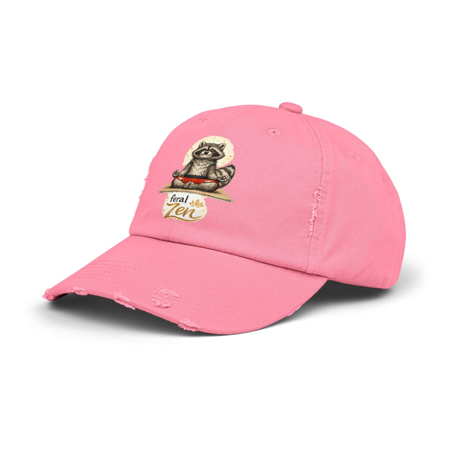 Feral Zen Distressed Cap — Raccoon Mom/Dad Funny Dad Hat