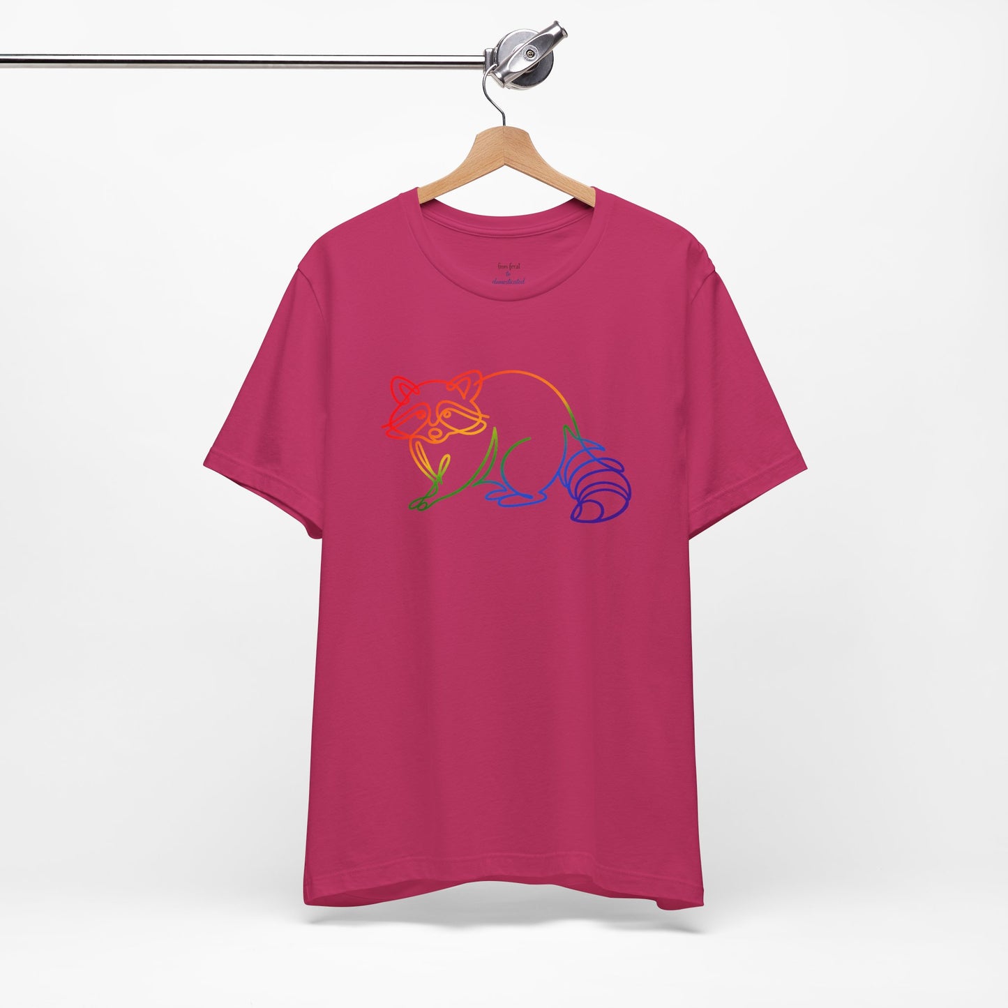 Raccoon Tee — Minimal Line Raccoon Scenic Graphic T-Shirt