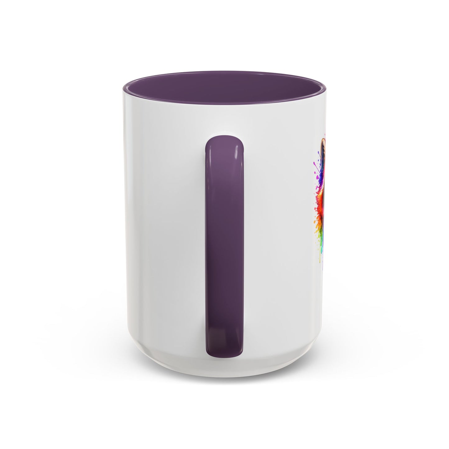 Cheerful Watercolor Raccoon Accent Coffee Mug