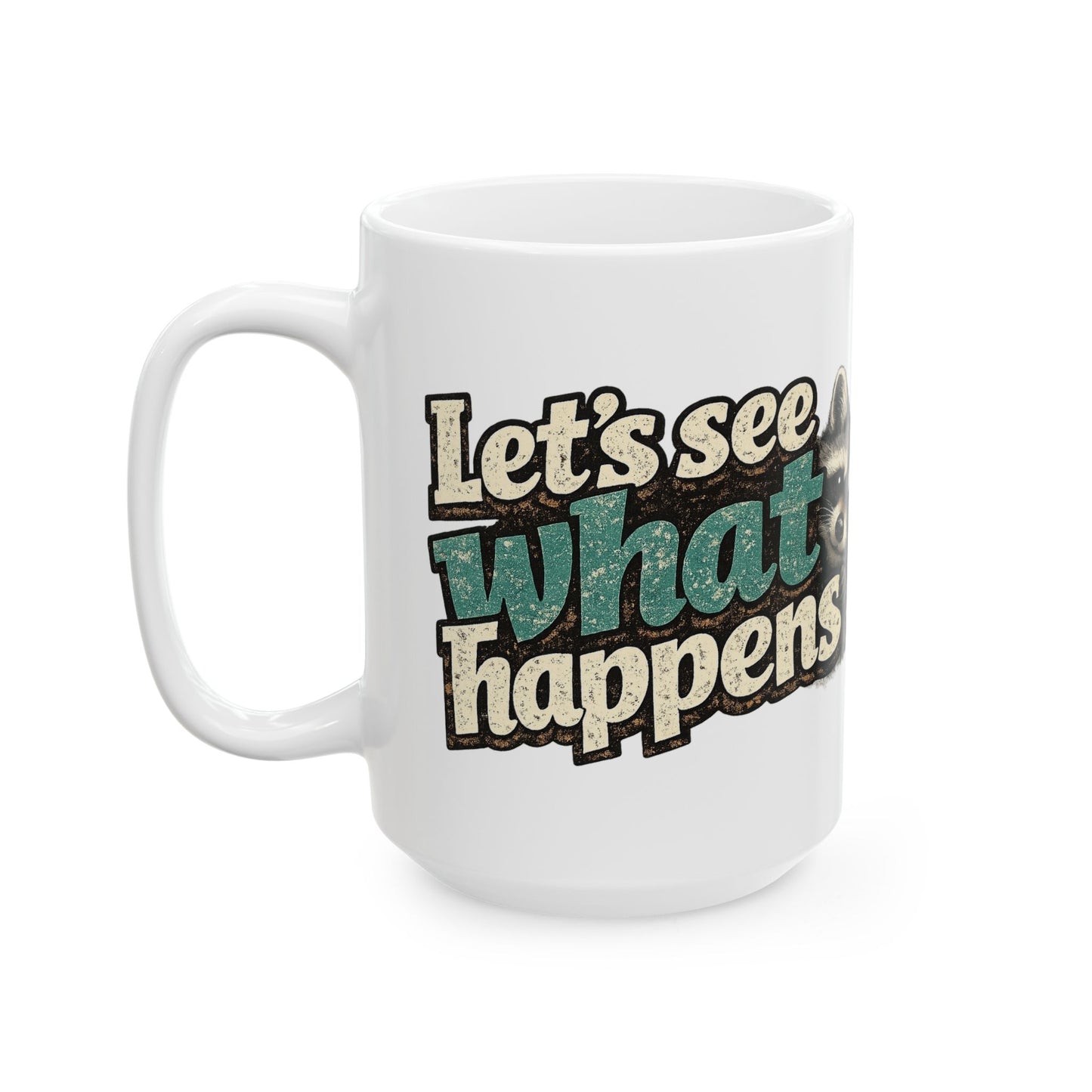 Peeking Raccoon Ceramic Mug  (11oz & 15oz)