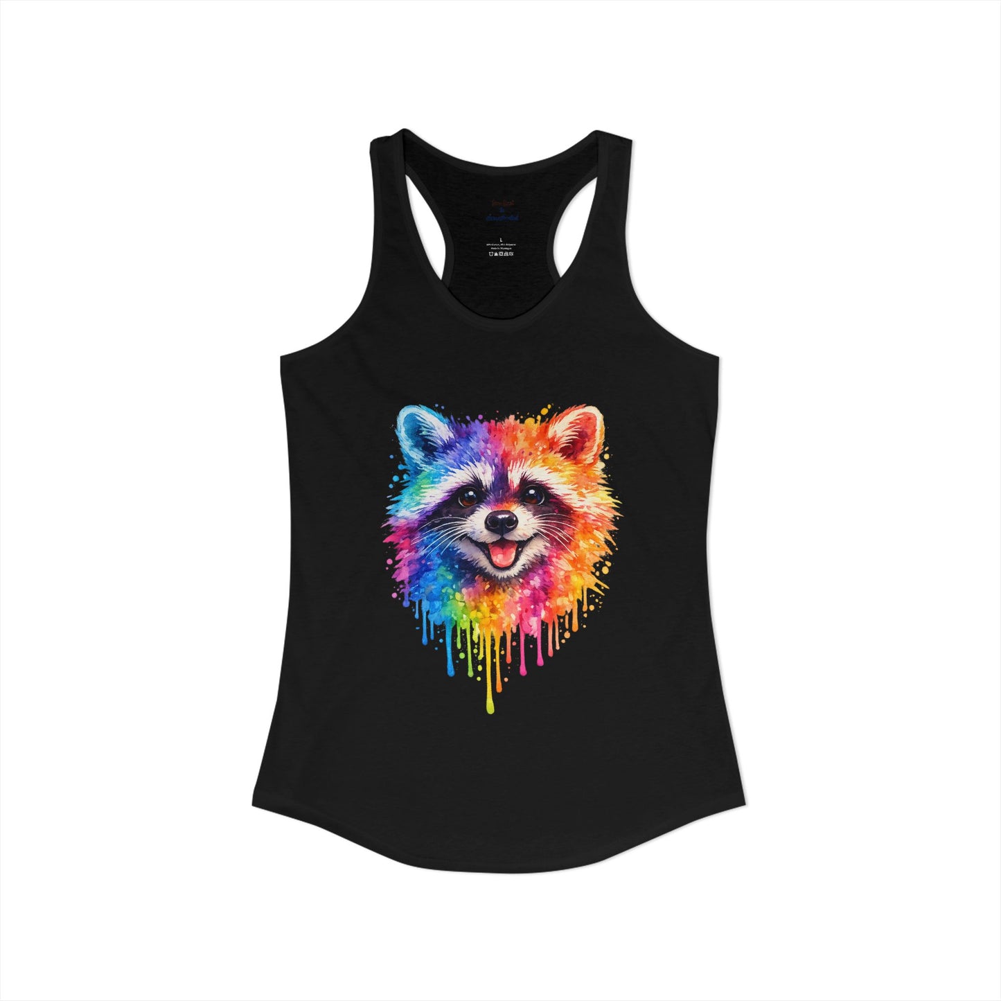 Watercolor Wildlife Raccoon Racerback Tank