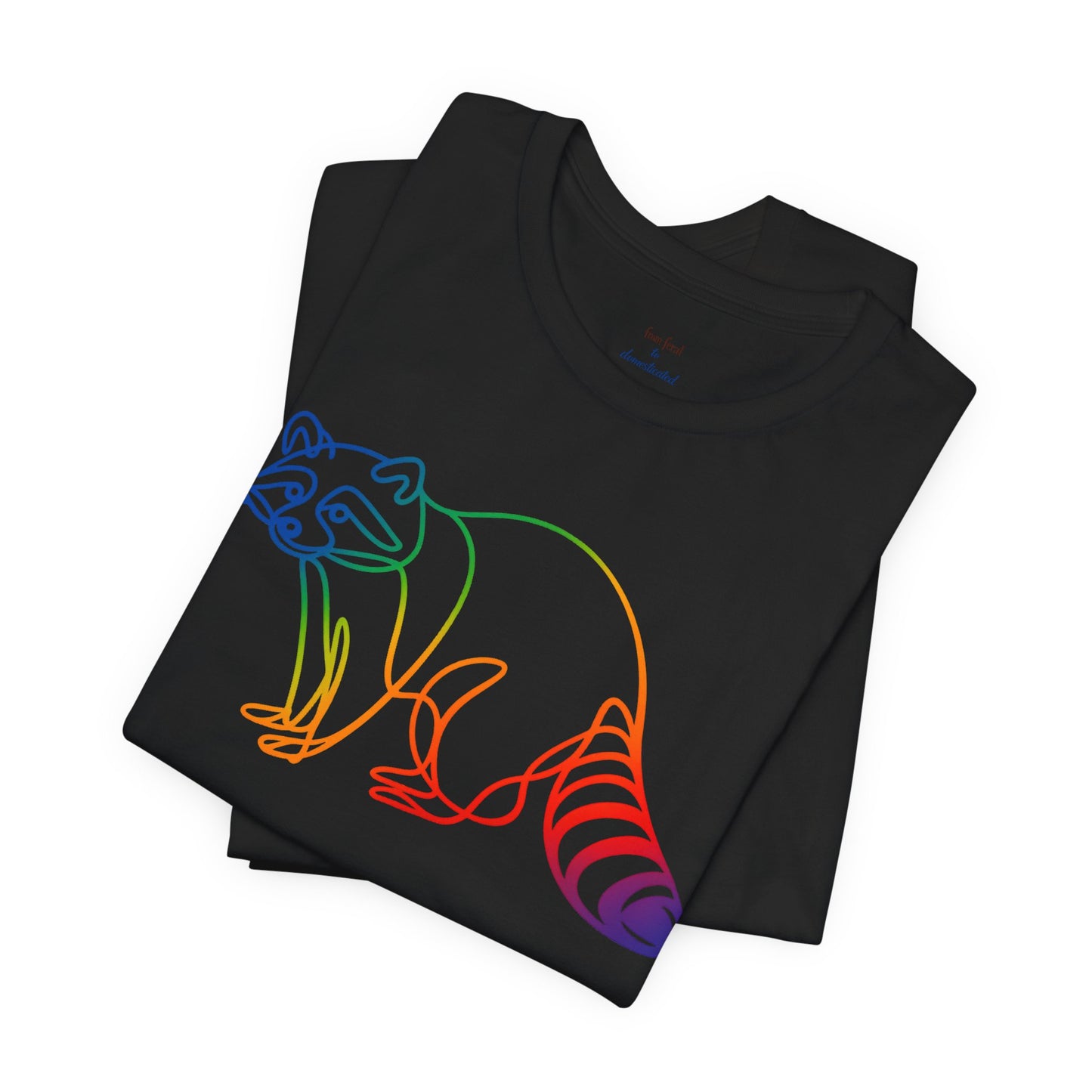 Raccoon Tee — Minimal Line Raccoon Scenic Graphic T-Shirt
