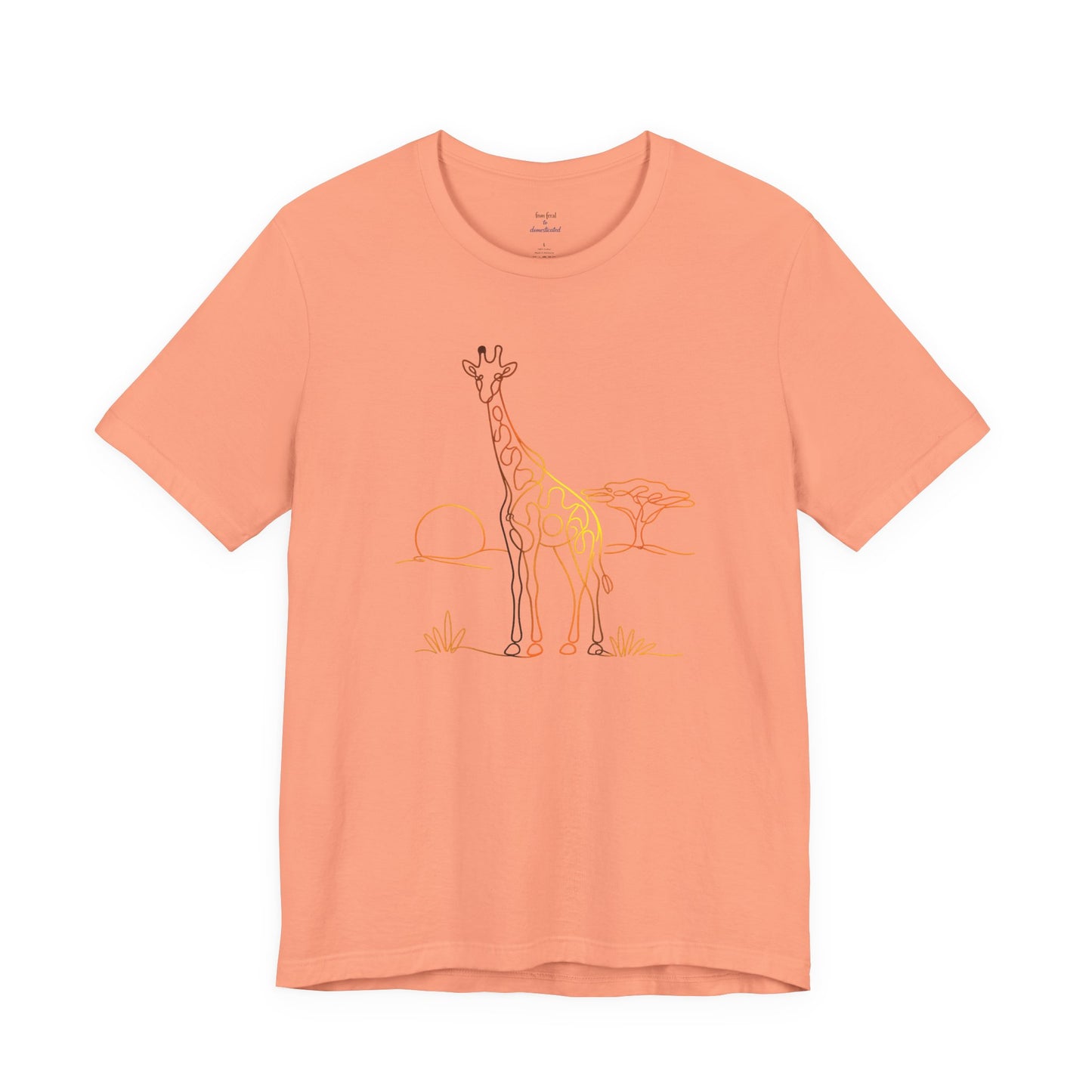 Giraffe Sunset Tee — Minimal Line Art Safari T-Shirt