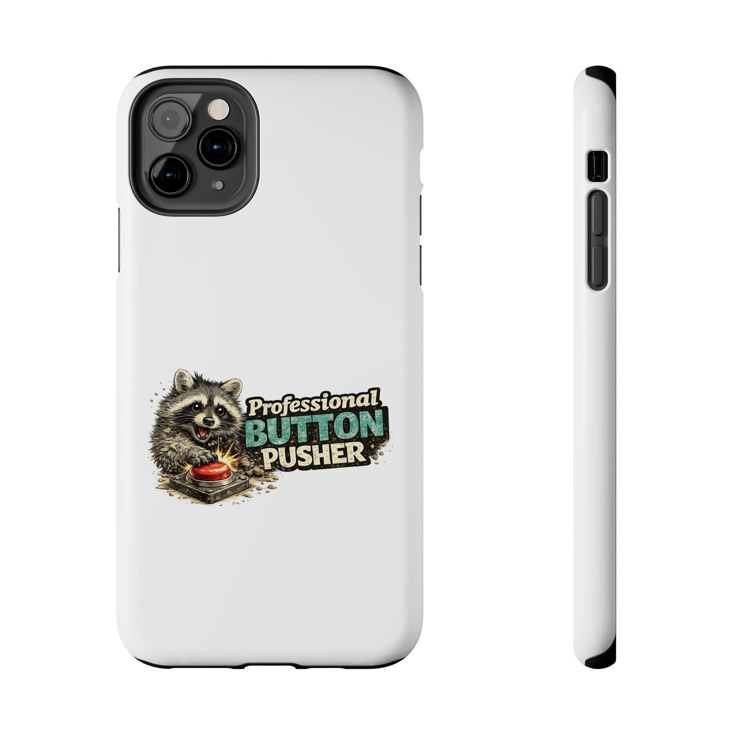 Button Pusher Raccoon Phone Case — Tough & Cute Protective Phone Cover