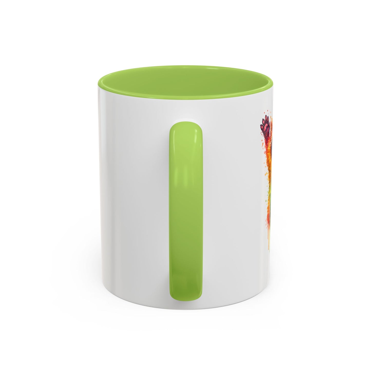 Cheerful Watercolor Raccoon Accent Coffee Mug