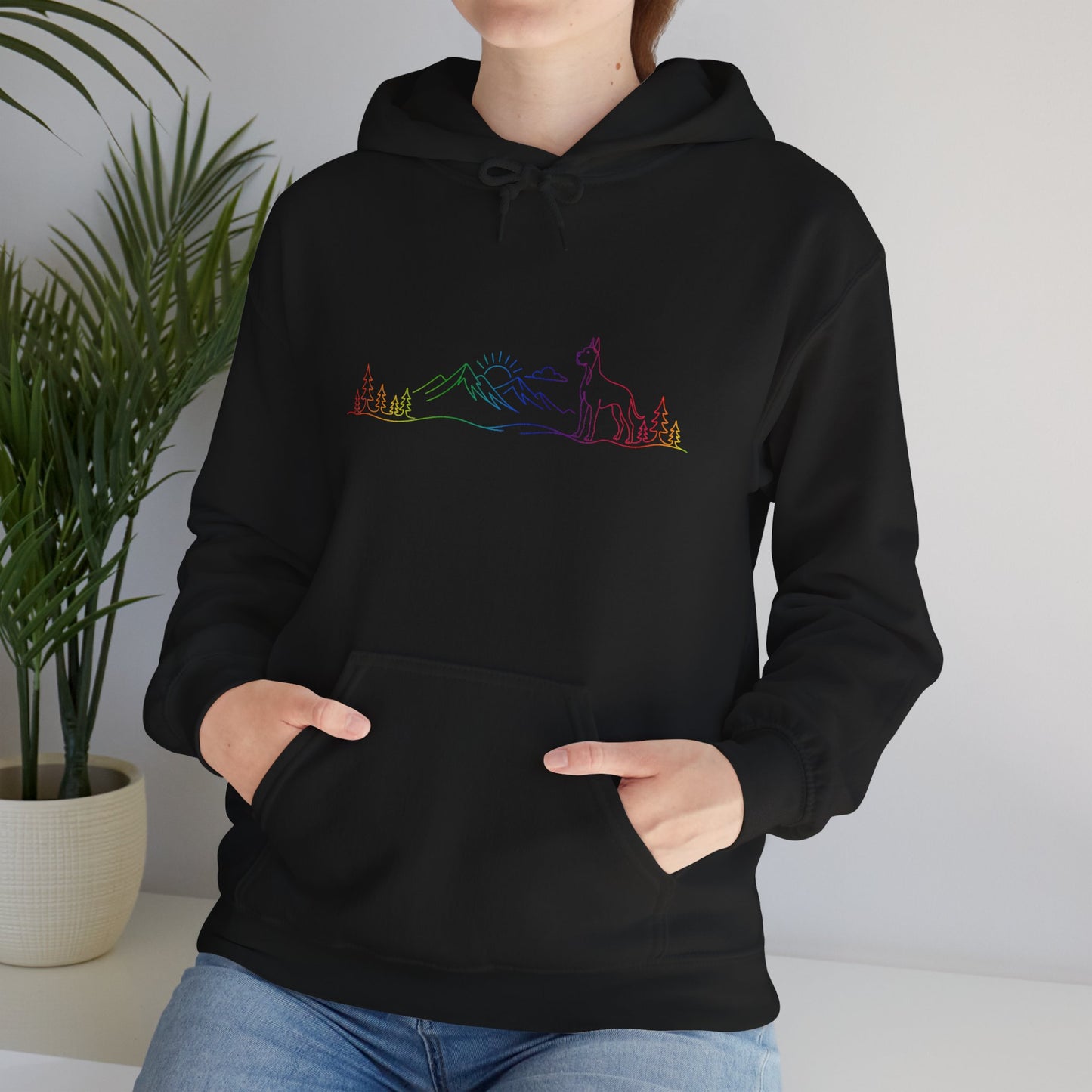 Great Dane, cropped ears, Hoodie