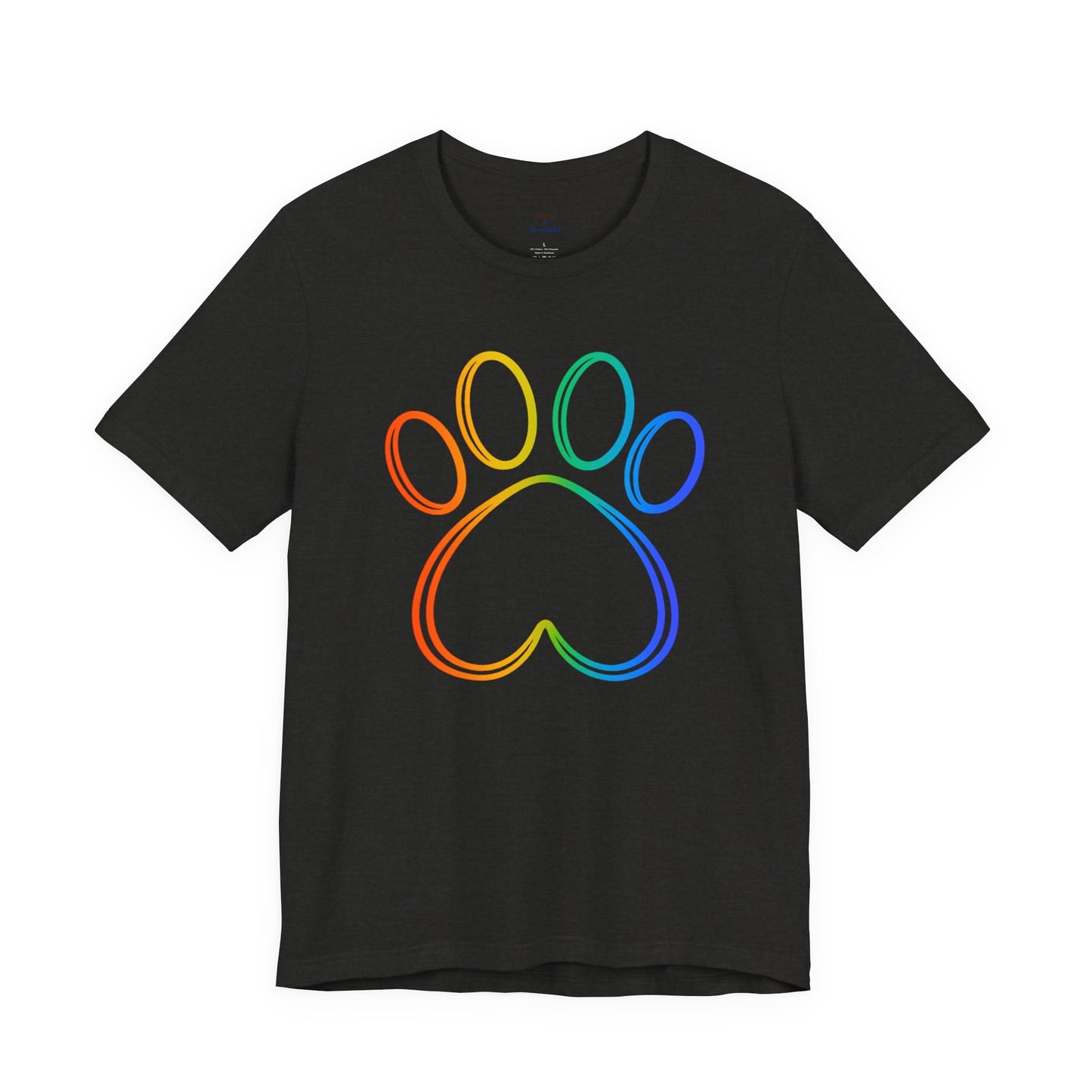 Heart/Paw Colorful Line-Work T-Shirt