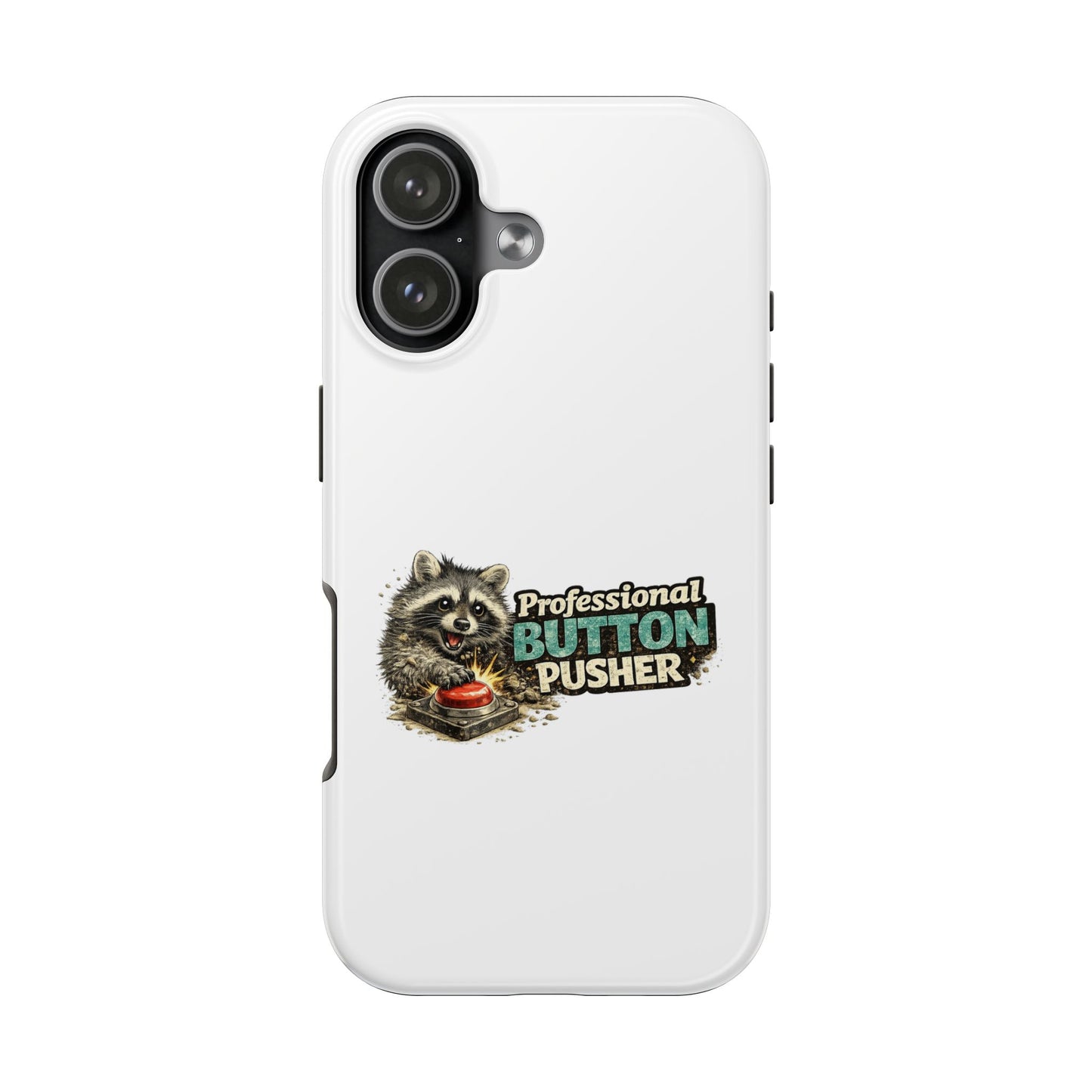 Button Pusher Raccoon Phone Case — Tough & Cute Protective Phone Cover