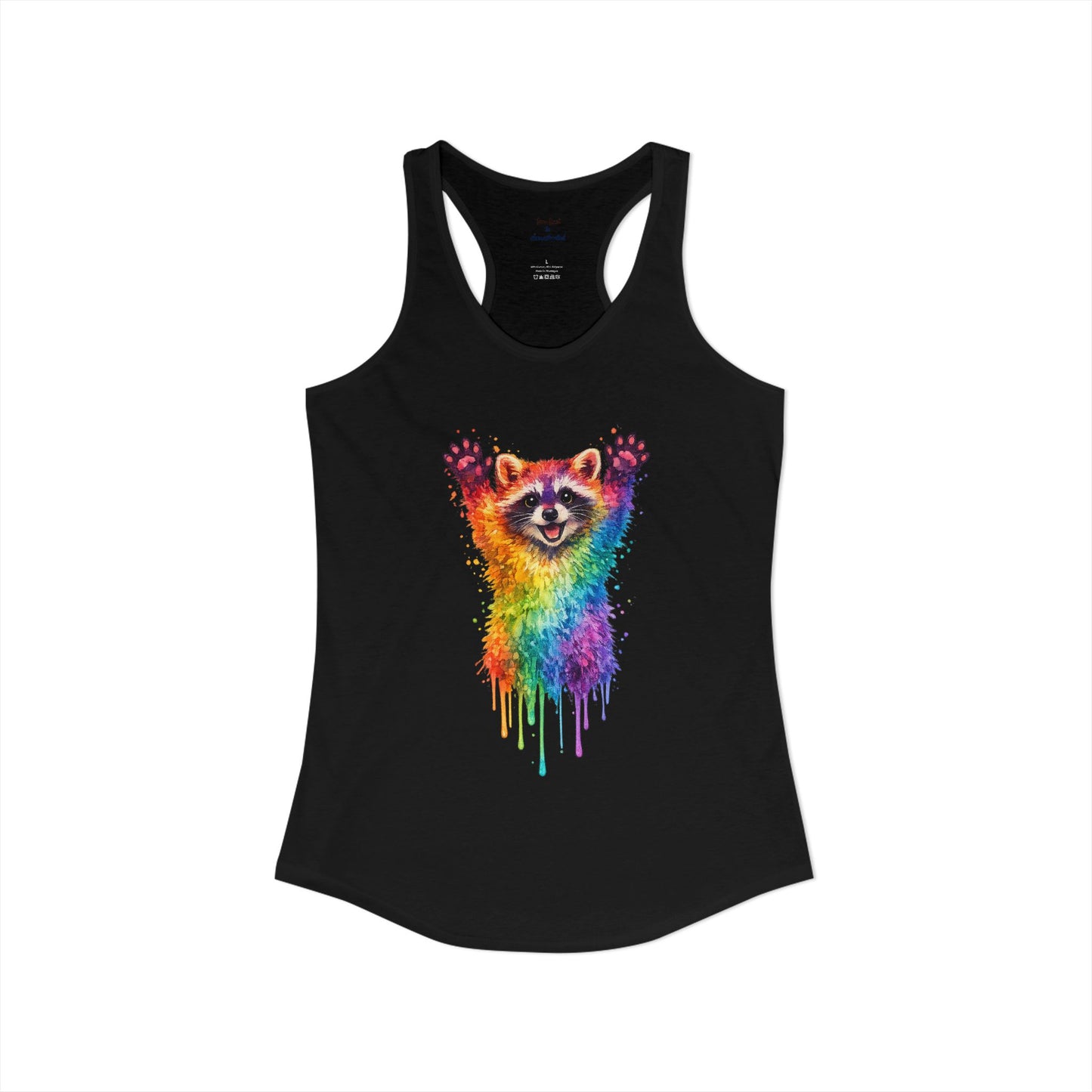 Watercolor Wildlife Raccoon Racerback Tank