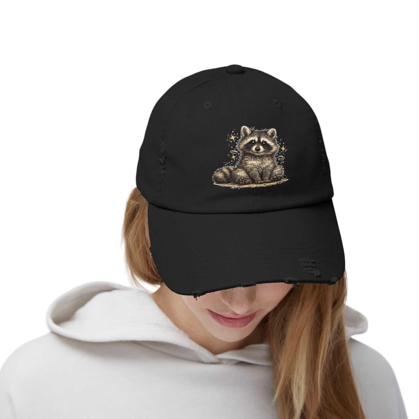 Sweet & Savage Distressed Cap — Raccoon Mom/Dad Funny Dad Hat