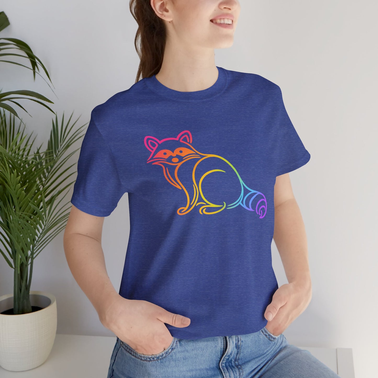 Rascal Raccoon Tee — Minimal Line Raccoon Scenic Graphic T-Shirt