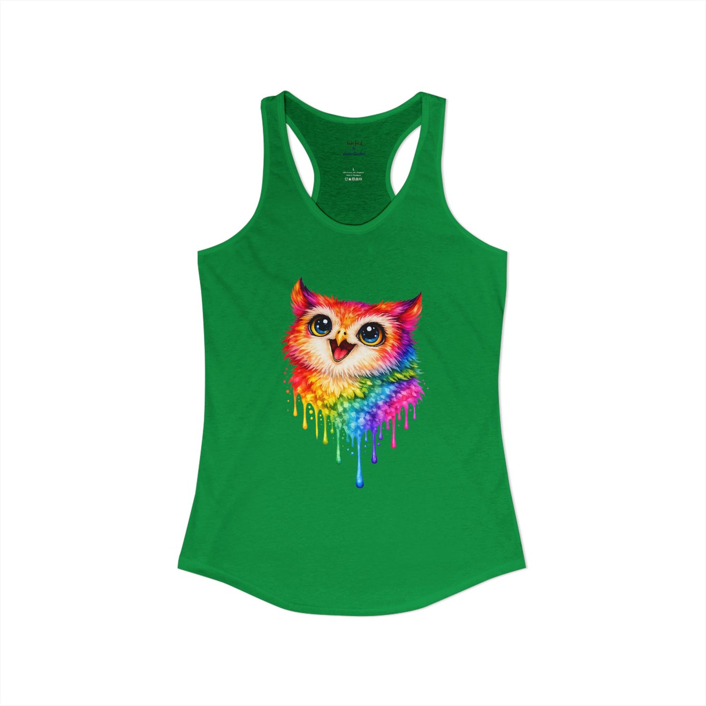 Watercolor Wildlife Owl Racerback Tank