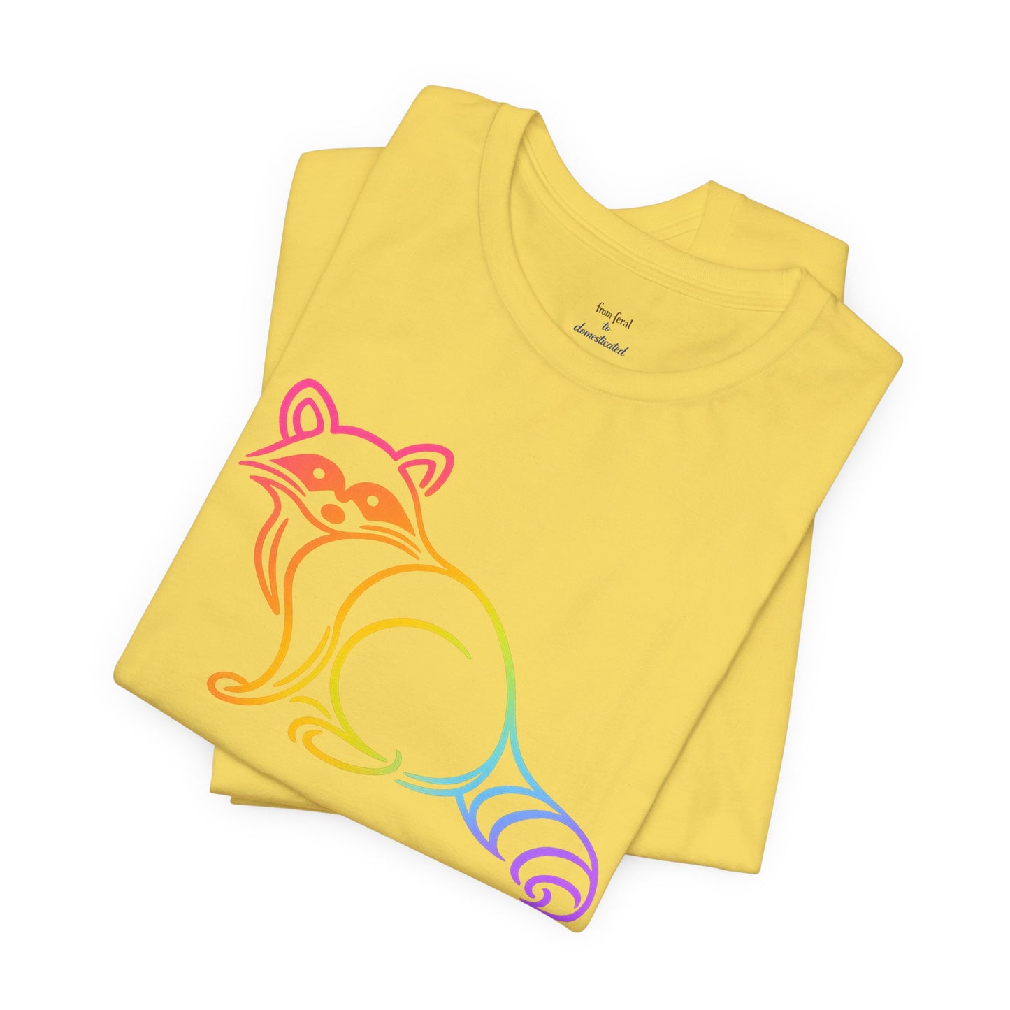 Rascal Raccoon Tee — Minimal Line Raccoon Scenic Graphic T-Shirt