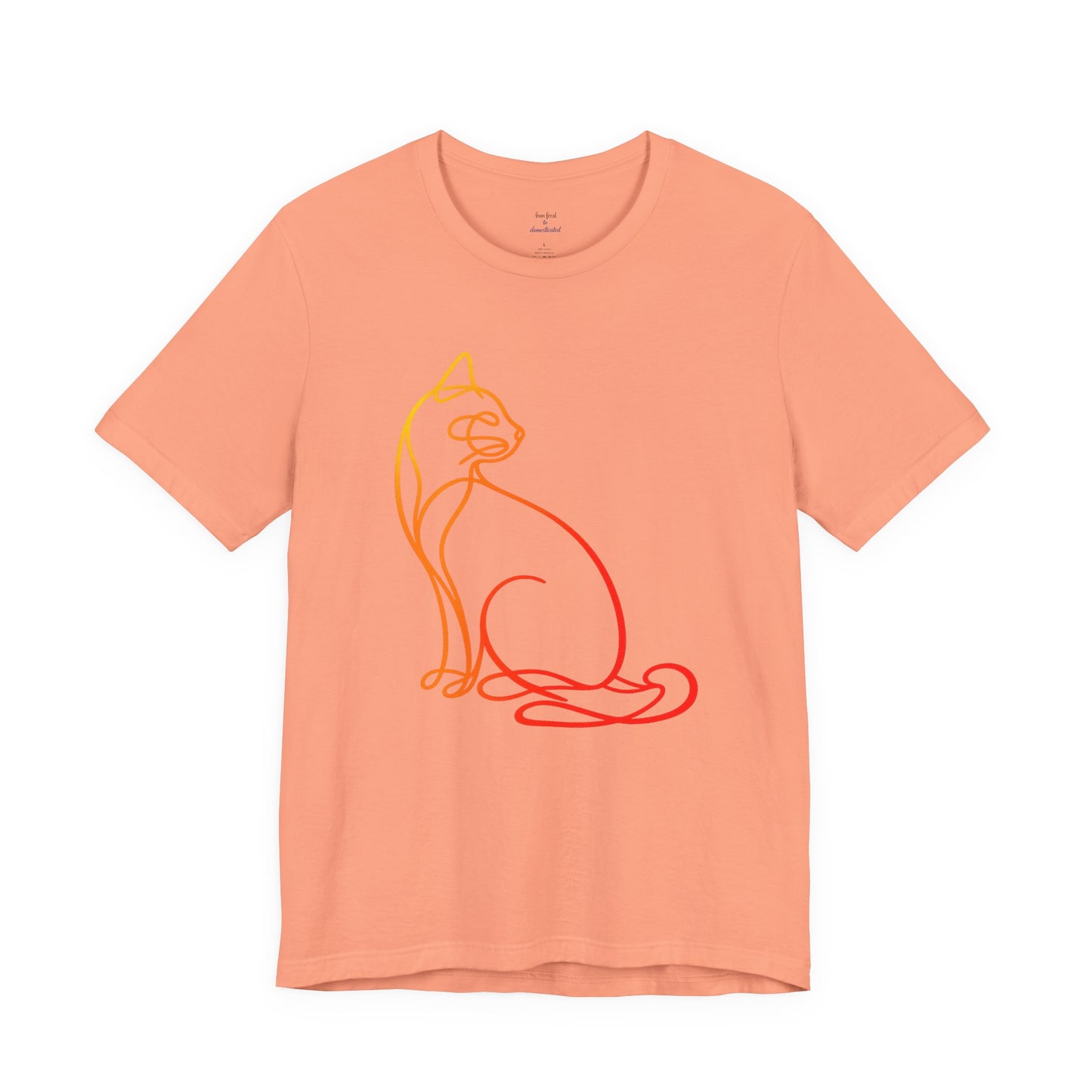 Colorful Line-Work Sitting Cat T-Shirt