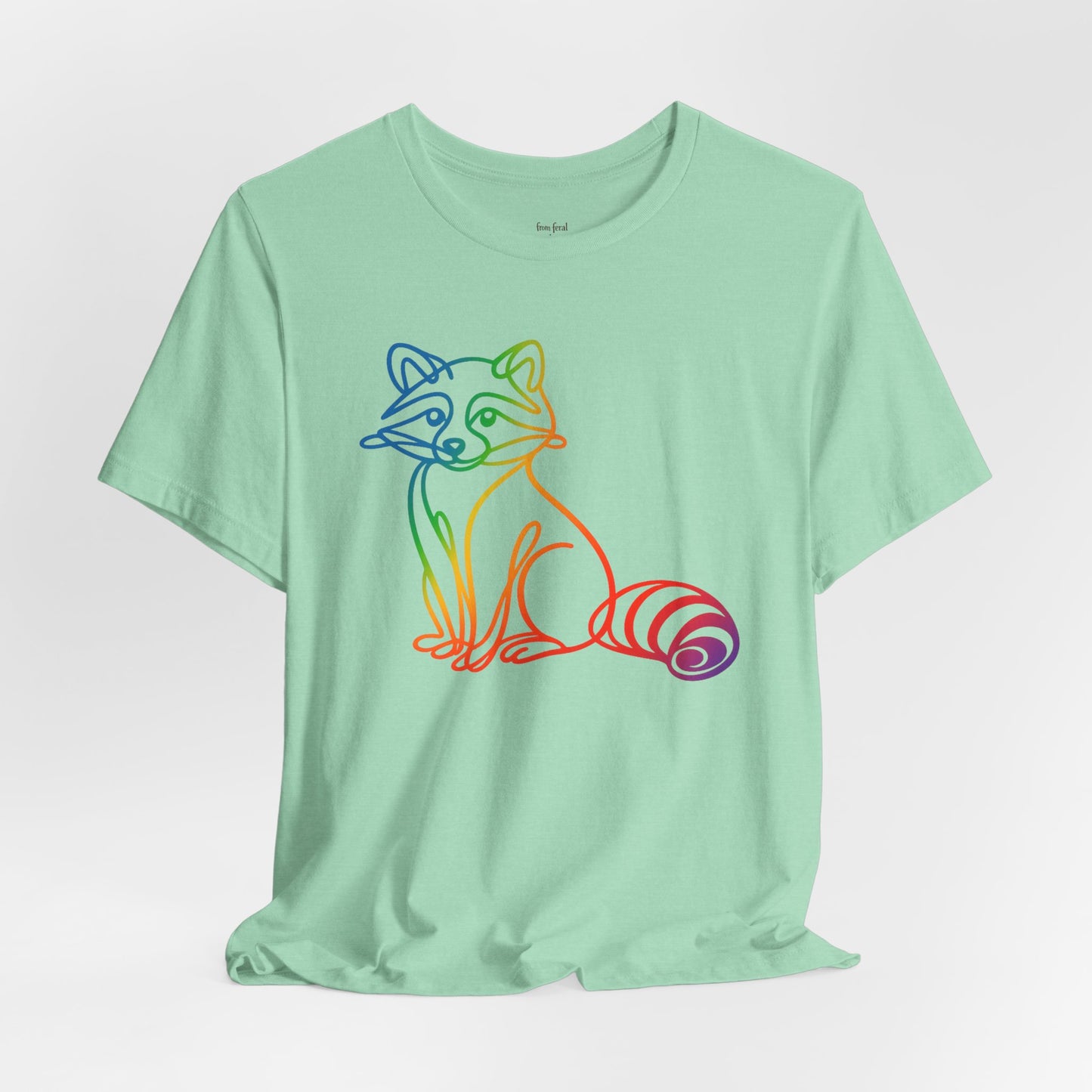 Raccoon Tee — Minimal Line Raccoon Scenic Graphic T-Shirt