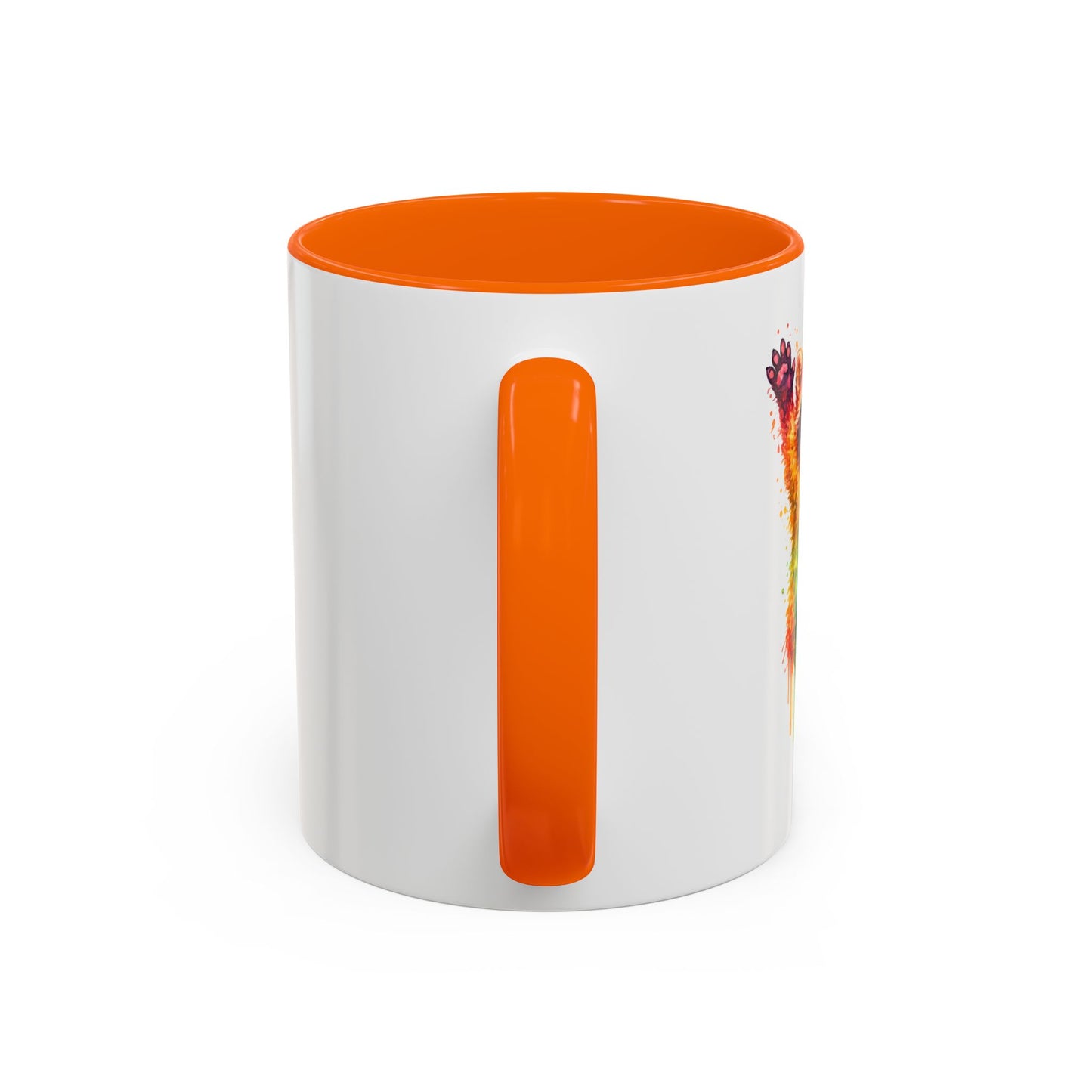 Cheerful Watercolor Raccoon Accent Coffee Mug