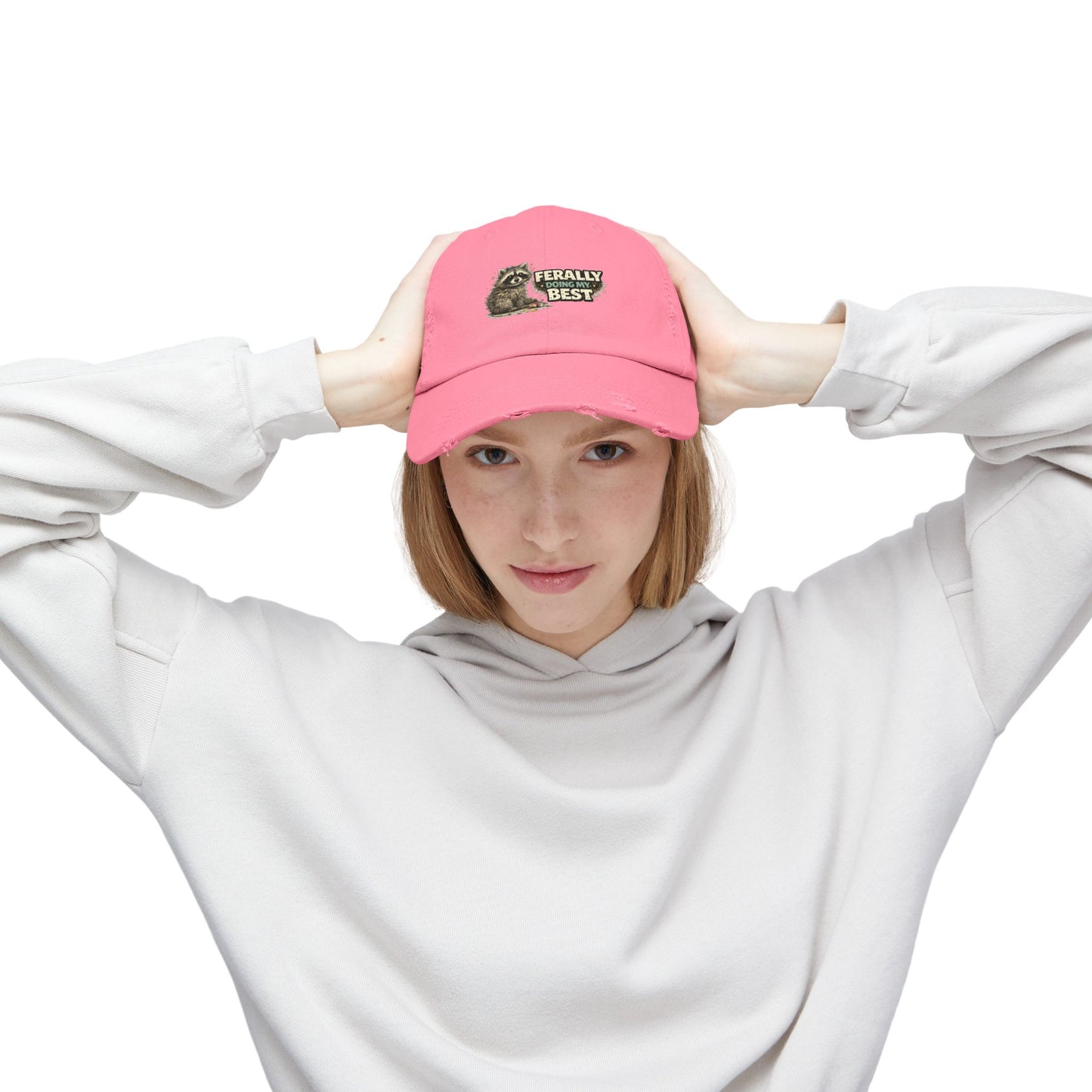 Ferally Distressed Cap — Raccoon Mom/Dad Funny Dad Hat