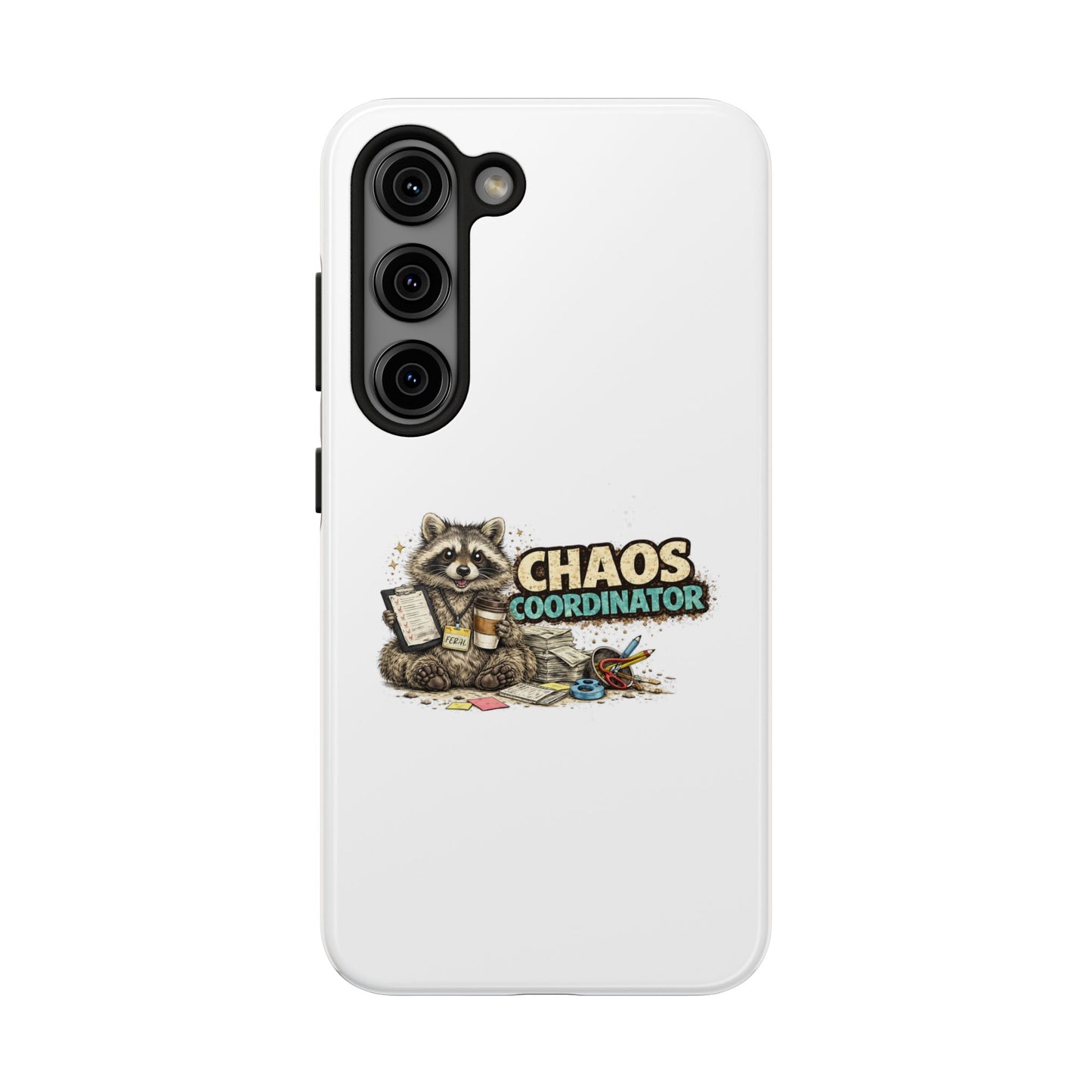 Chaos Coordinator Raccoon Phone Case — Tough & Cute Protective Phone Cover
