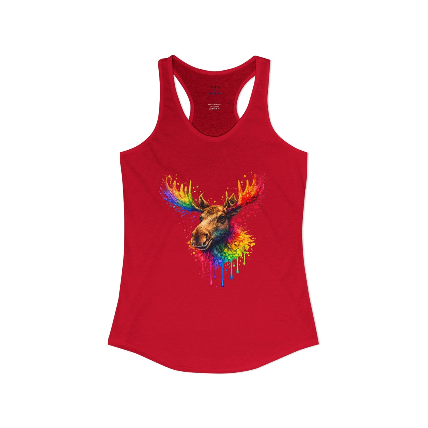 Watercolor Wildlife Moose Racerback Tank