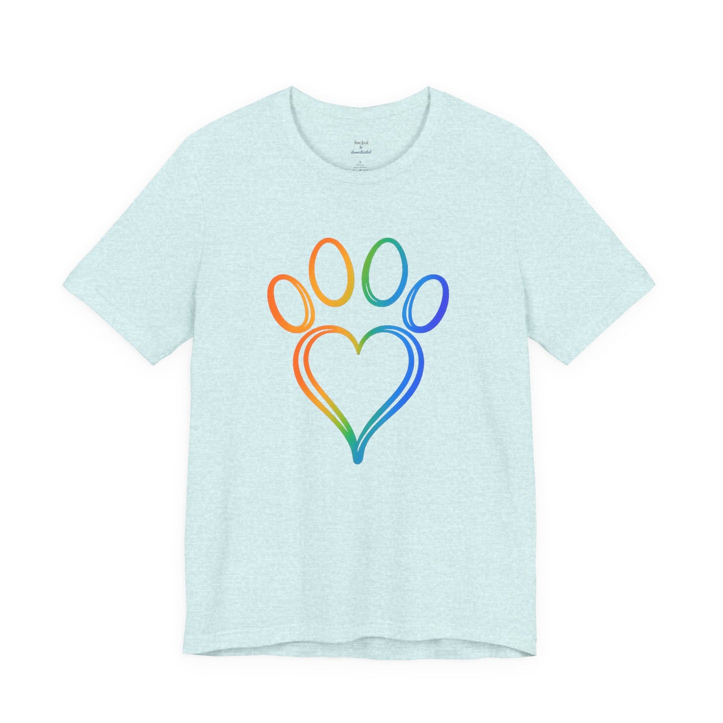 Heart/Paw Colorful Line-Work T-Shirt